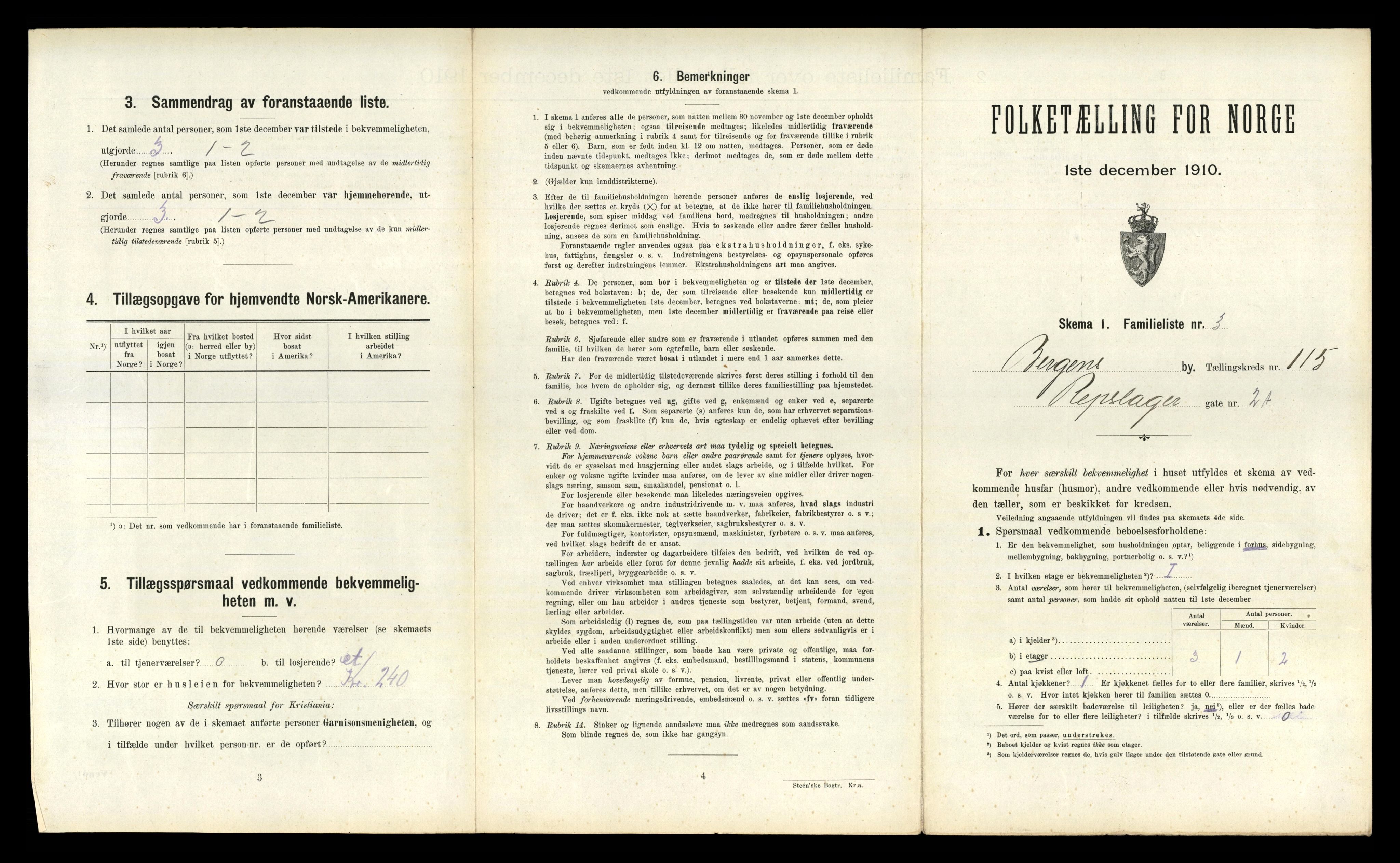 RA, 1910 census for Bergen, 1910, p. 39899