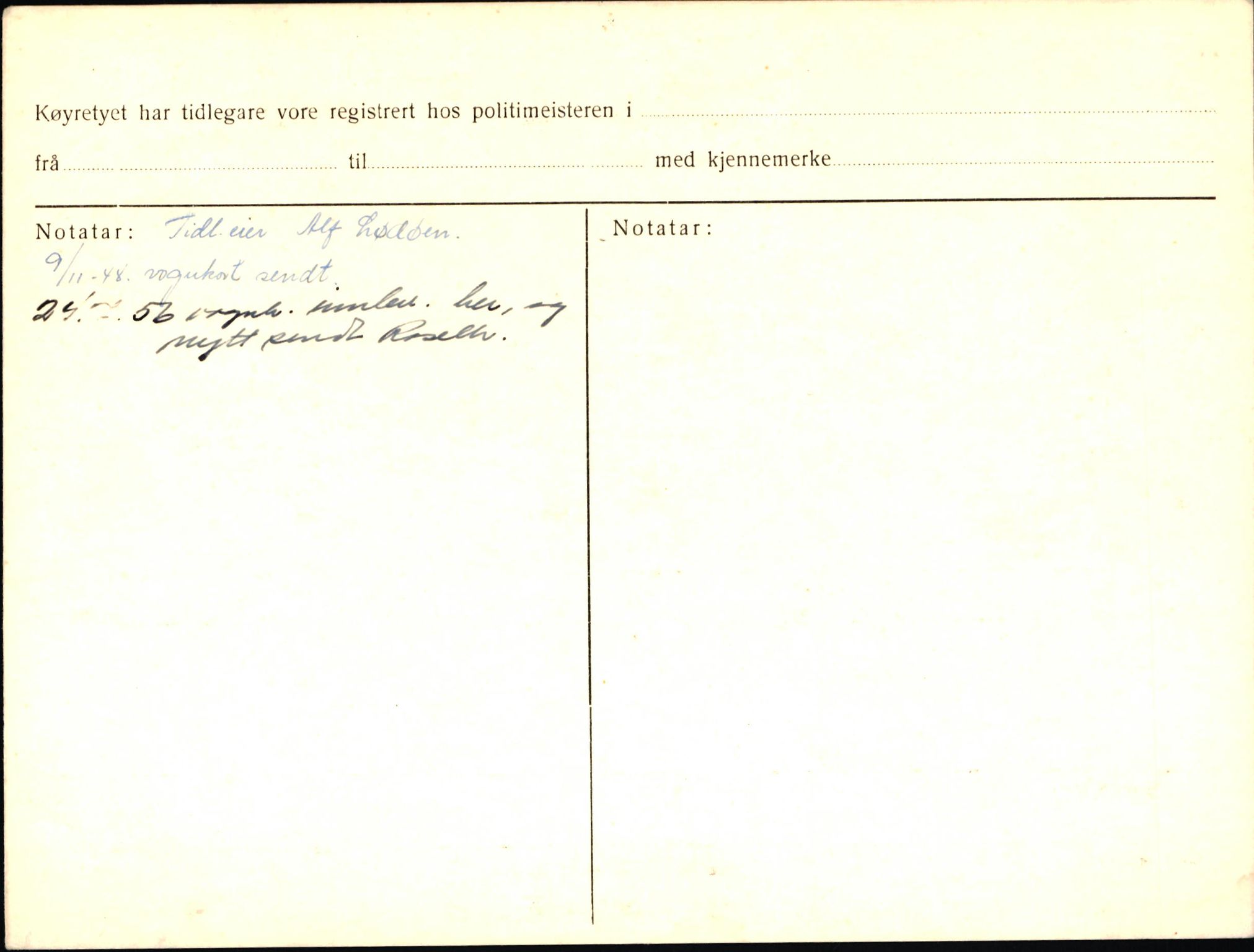 Statens vegvesen, Sogn og Fjordane vegkontor, AV/SAB-A-5301/4/F/L0003: Registerkort utmeldte Fjordane S1000-2499, 1930-1961, p. 10