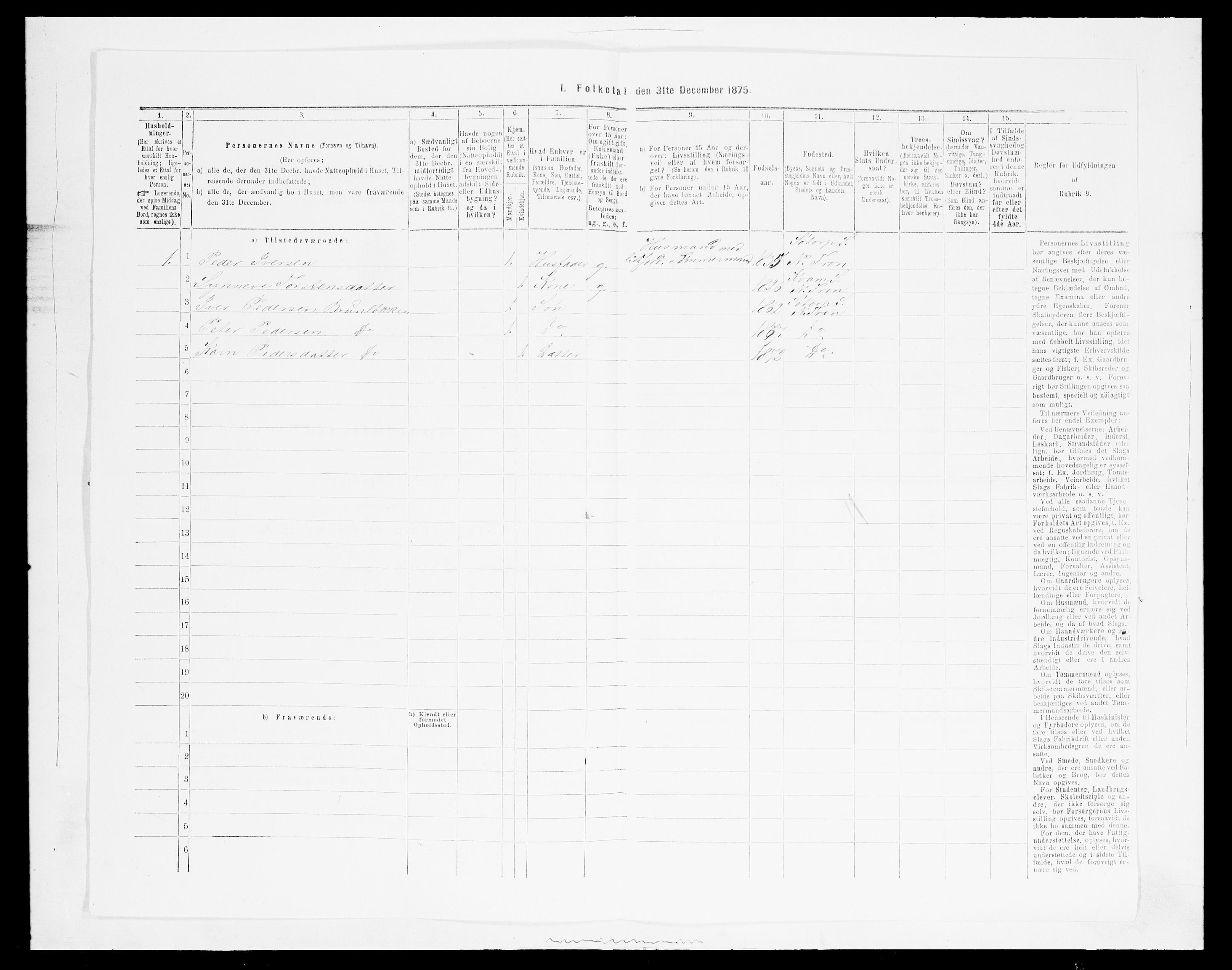 SAH, 1875 census for 0518P Nord-Fron, 1875, p. 799