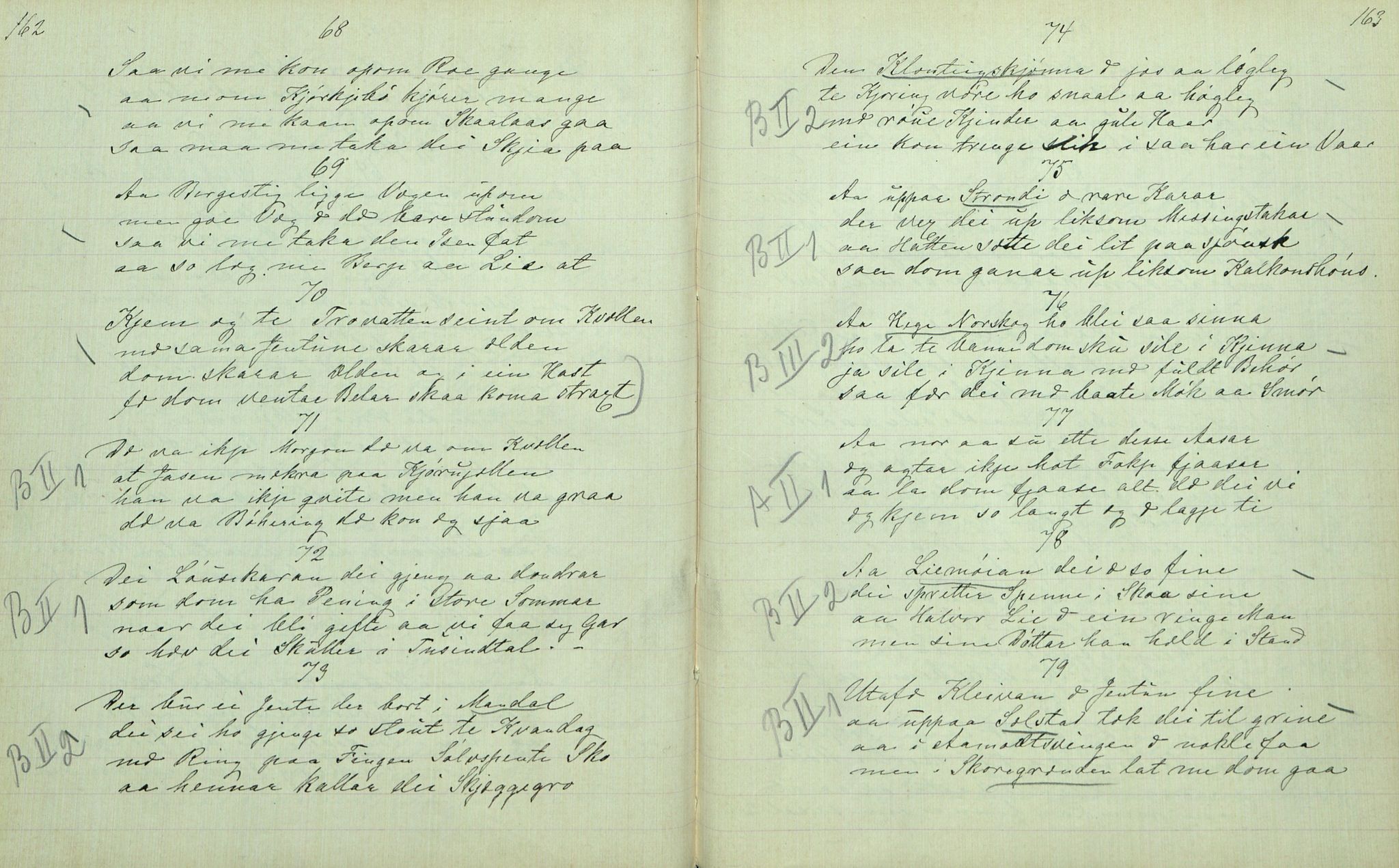 Rikard Berge, TEMU/TGM-A-1003/F/L0007/0009: 251-299 / 259 Bø i Telemarken III. Samlet af Halvor Nilsen Tvedten, 1894-1895, p. 162-163