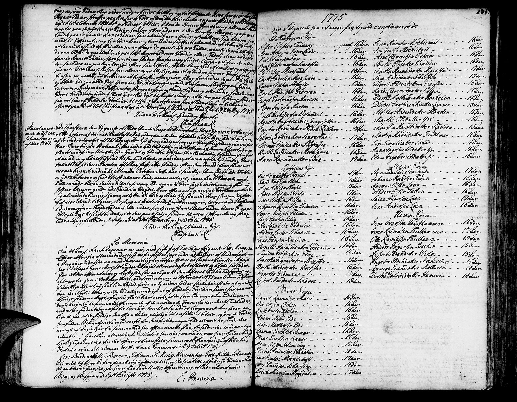 Innvik sokneprestembete, SAB/A-80501: Other parish register no. I.2.A, 1750-1835, p. 131