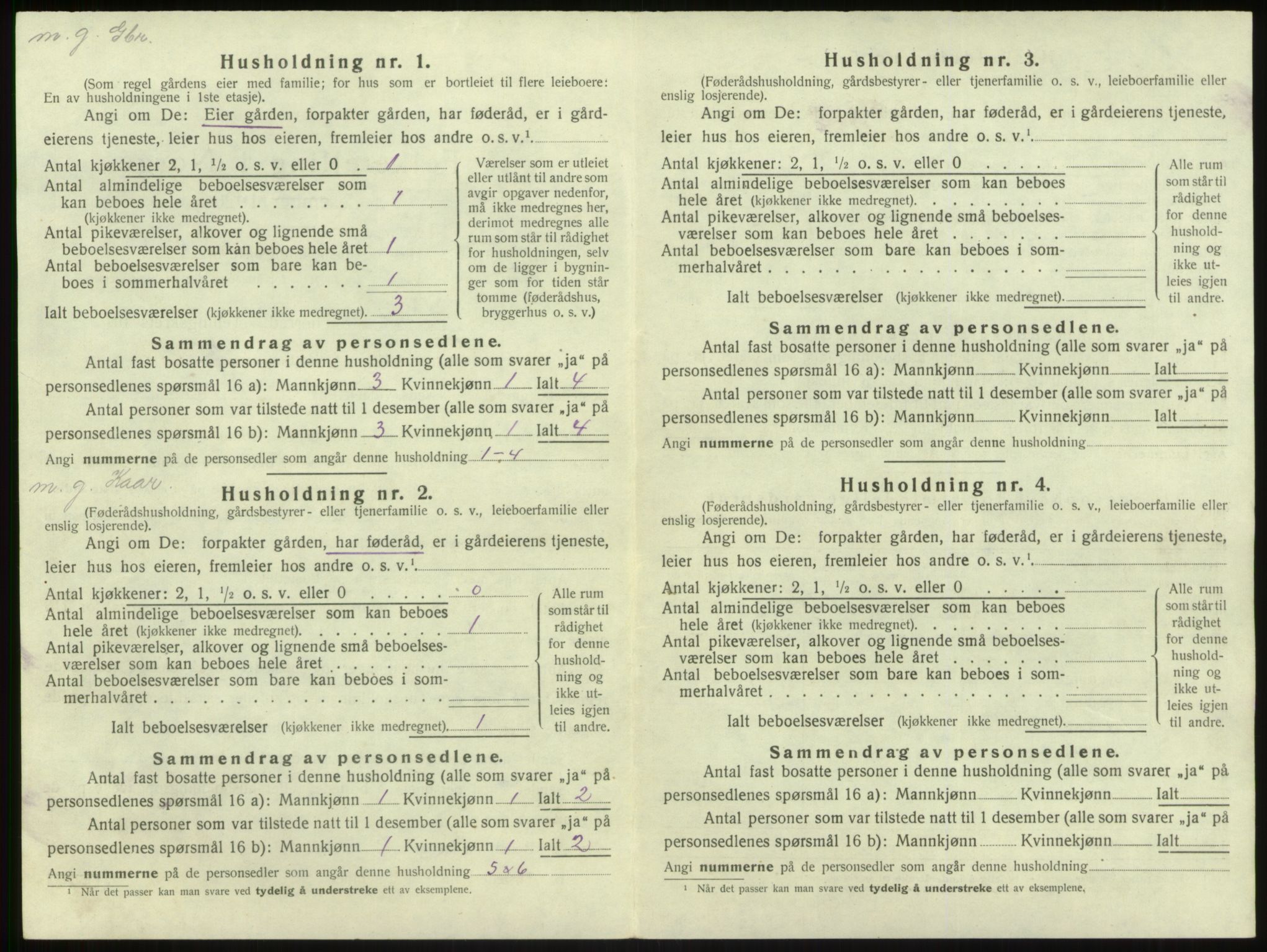 SAB, 1920 census for Brekke, 1920, p. 280