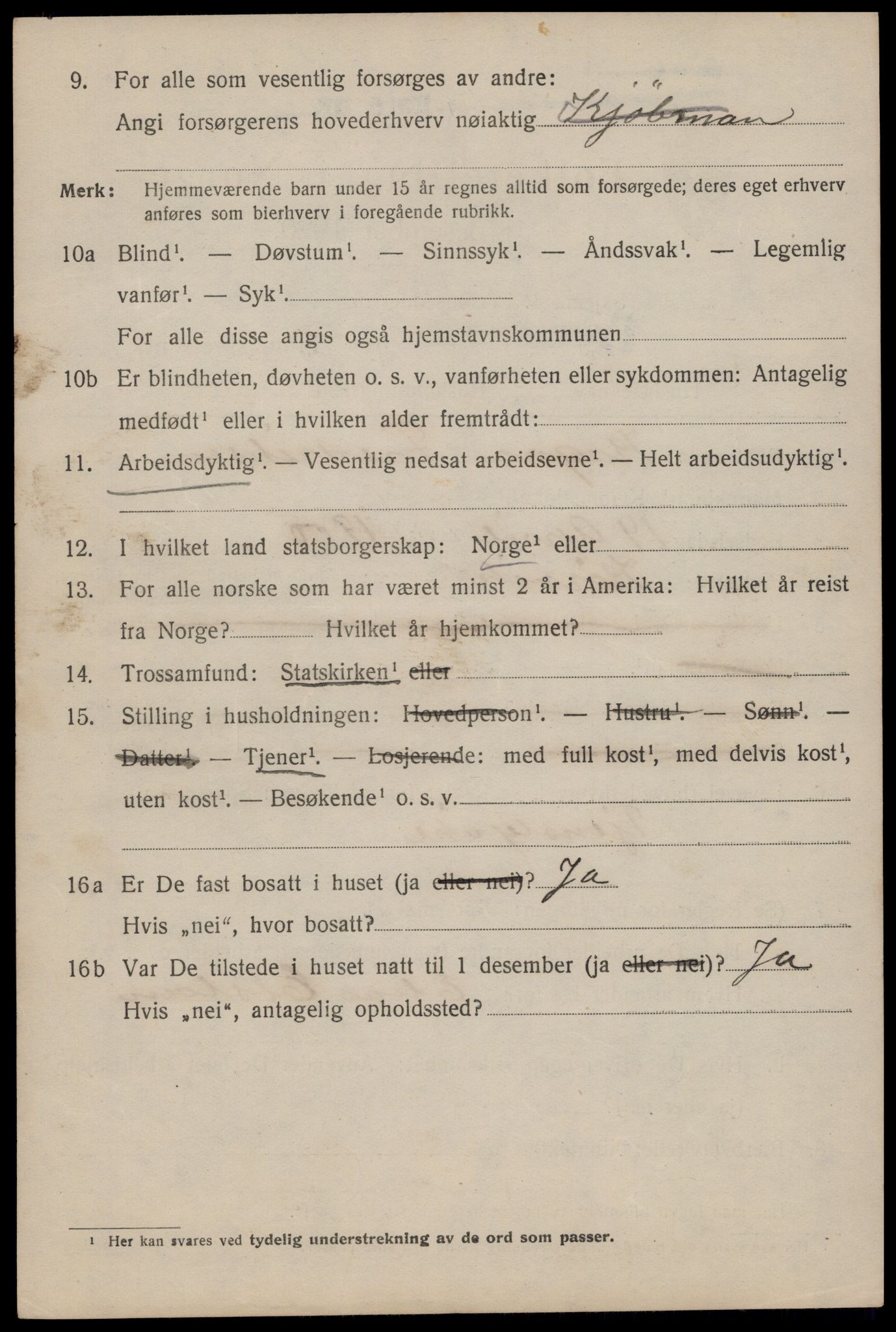 SAT, 1920 census for Trondheim, 1920, p. 136463