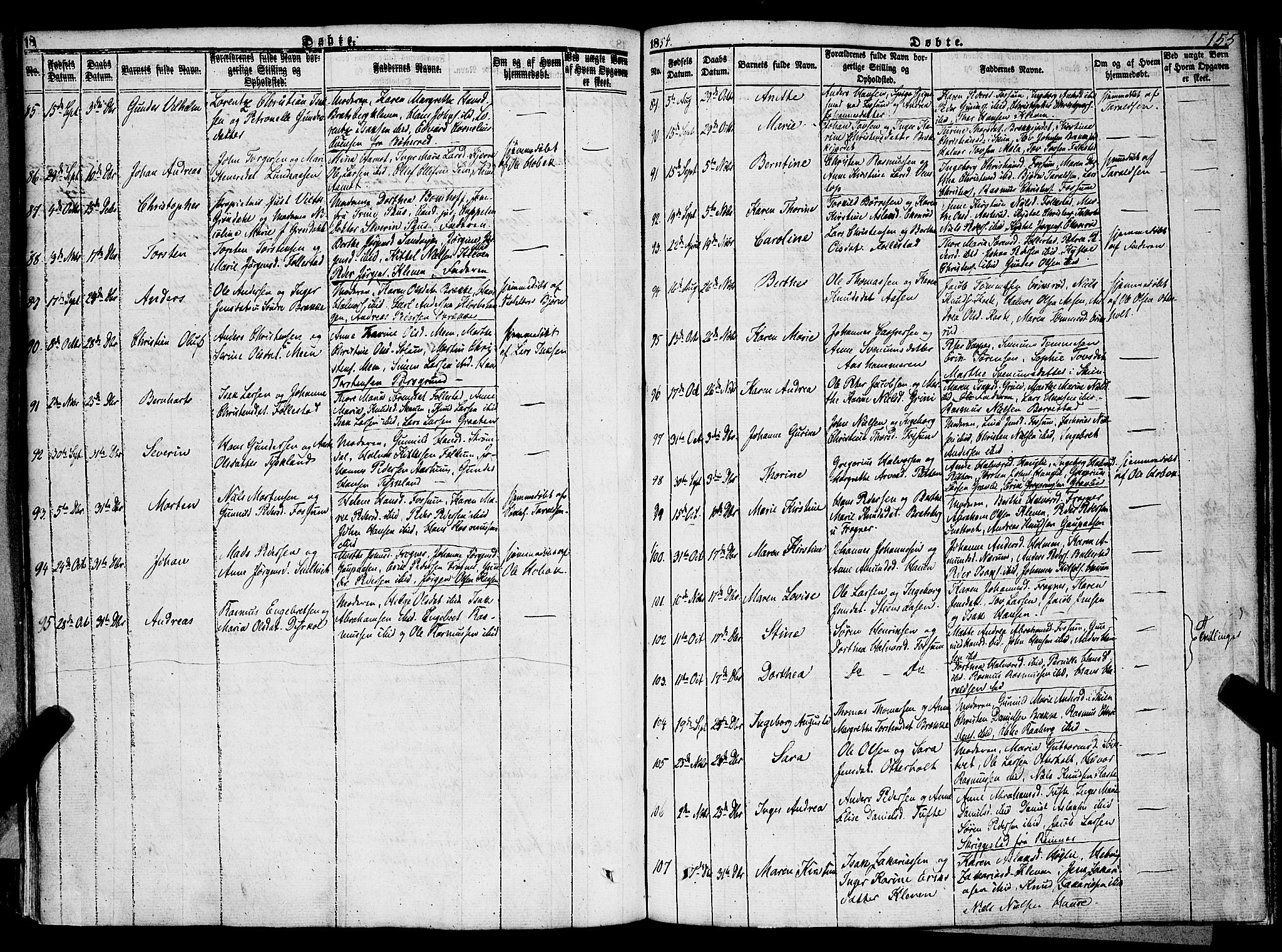 Gjerpen kirkebøker, SAKO/A-265/F/Fa/L0007a: Parish register (official) no. I 7A, 1834-1857, p. 155