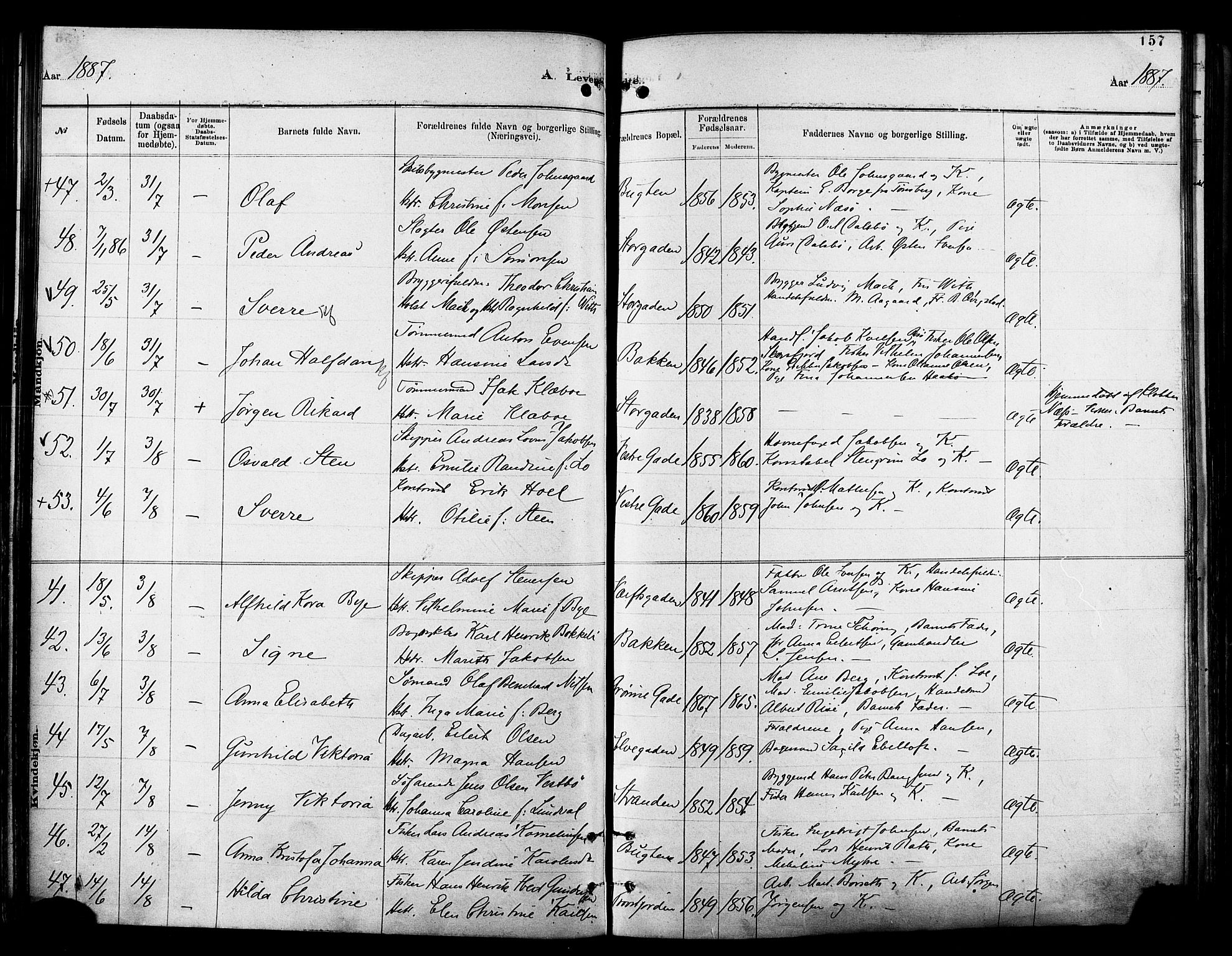 Tromsø sokneprestkontor/stiftsprosti/domprosti, AV/SATØ-S-1343/G/Ga/L0014kirke: Parish register (official) no. 14, 1878-1888, p. 157