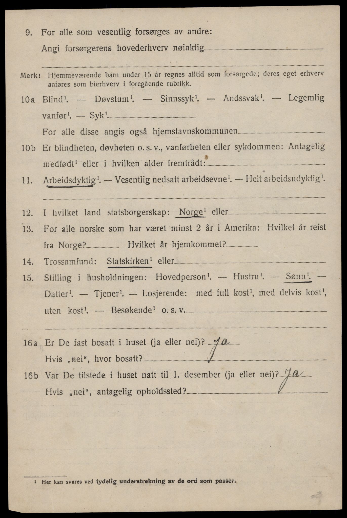 SAST, 1920 census for Jelsa, 1920, p. 945