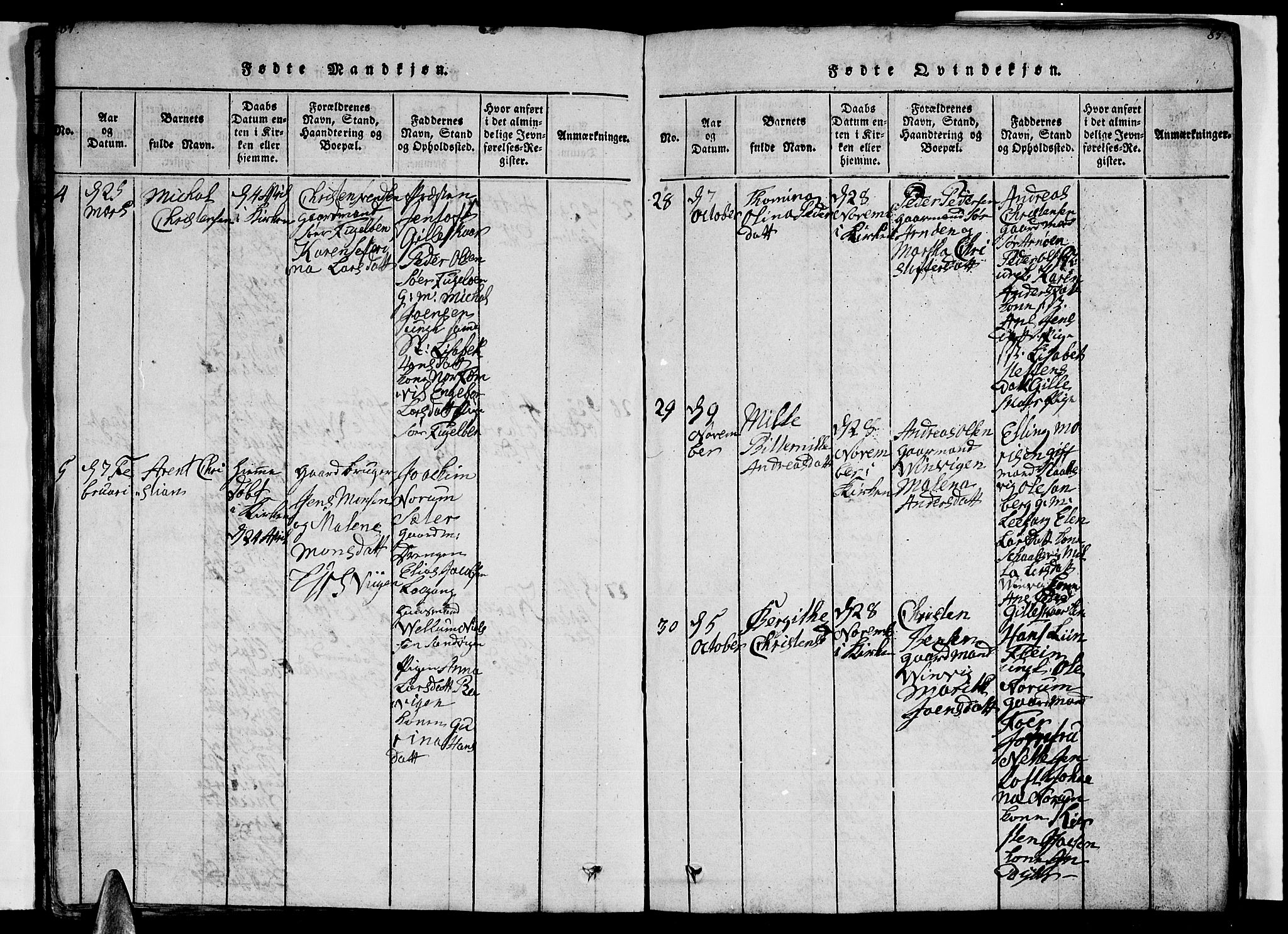 Ministerialprotokoller, klokkerbøker og fødselsregistre - Nordland, SAT/A-1459/805/L0105: Parish register (copy) no. 805C01, 1820-1839, p. 84-85