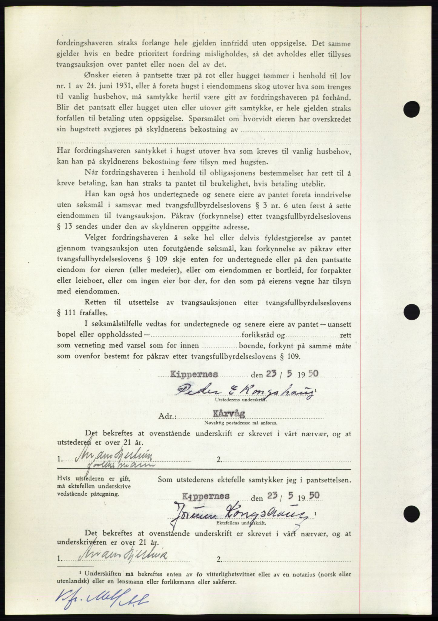 Nordmøre sorenskriveri, AV/SAT-A-4132/1/2/2Ca: Mortgage book no. B104, 1950-1950, Diary no: : 1616/1950