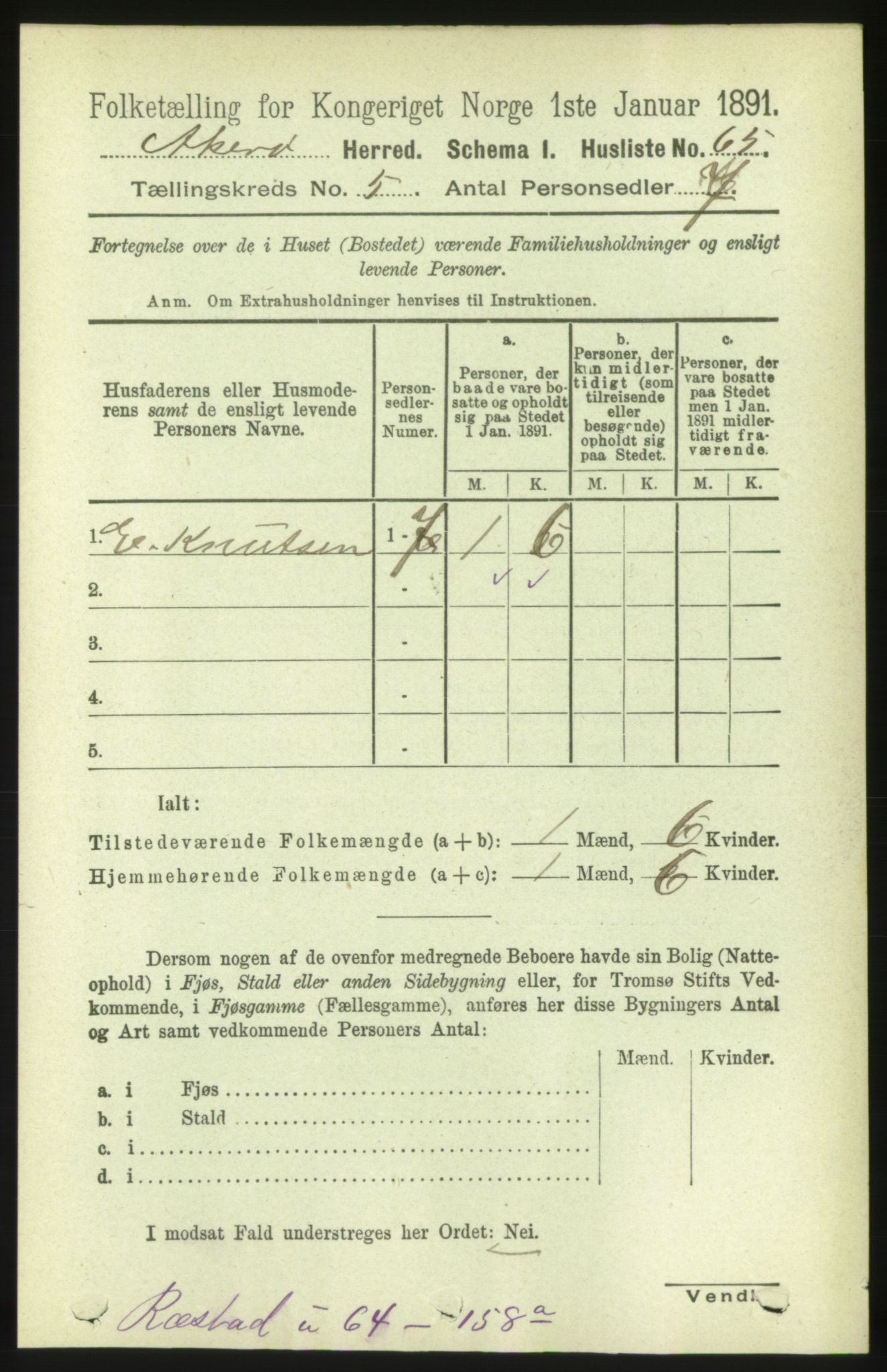 RA, 1891 census for 1545 Aukra, 1891, p. 2002