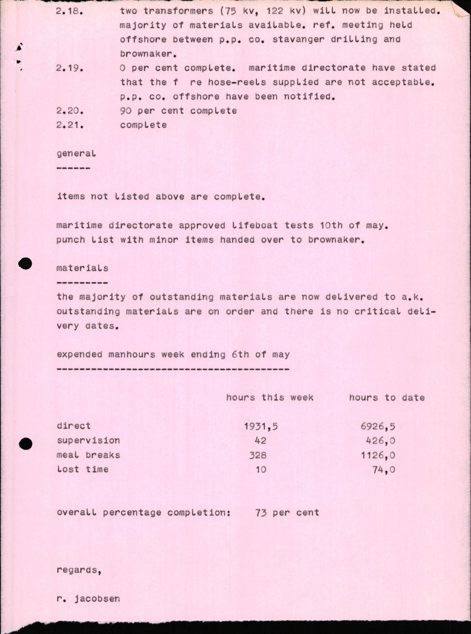 Pa 1503 - Stavanger Drilling AS, AV/SAST-A-101906/2/E/Eb/Eba/L0010: Sak og korrespondanse, 1977-1981