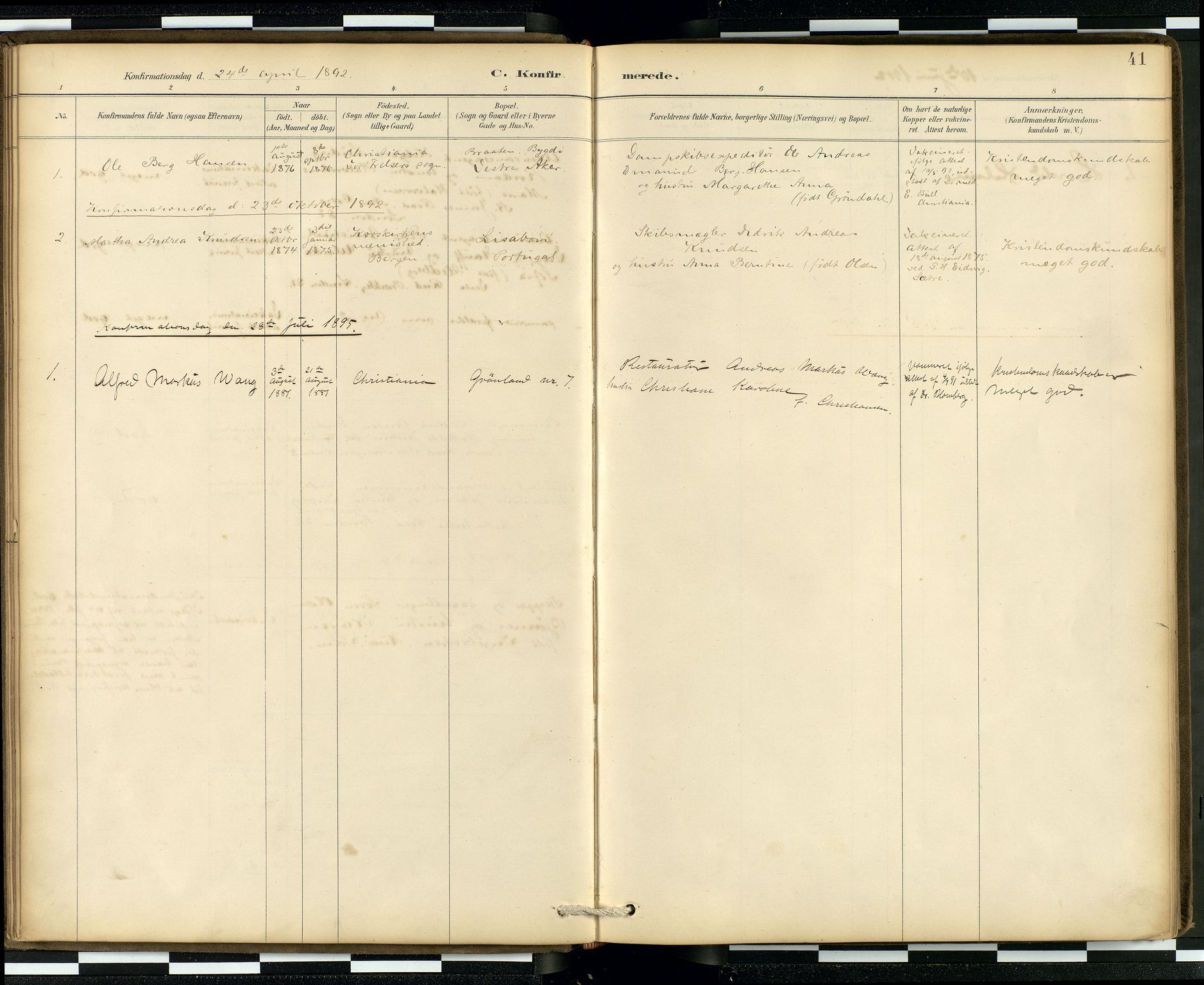 Den norske sjømannsmisjon i utlandet/London m/bistasjoner, AV/SAB-SAB/PA-0103/H/Ha/L0002: Parish register (official) no. A 2, 1887-1903, p. 40b-41a