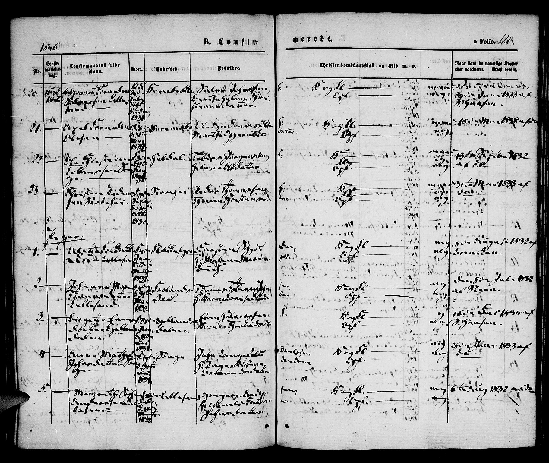 Vestre Moland sokneprestkontor, AV/SAK-1111-0046/F/Fa/Fab/L0005: Parish register (official) no. A 5, 1841-1849, p. 120