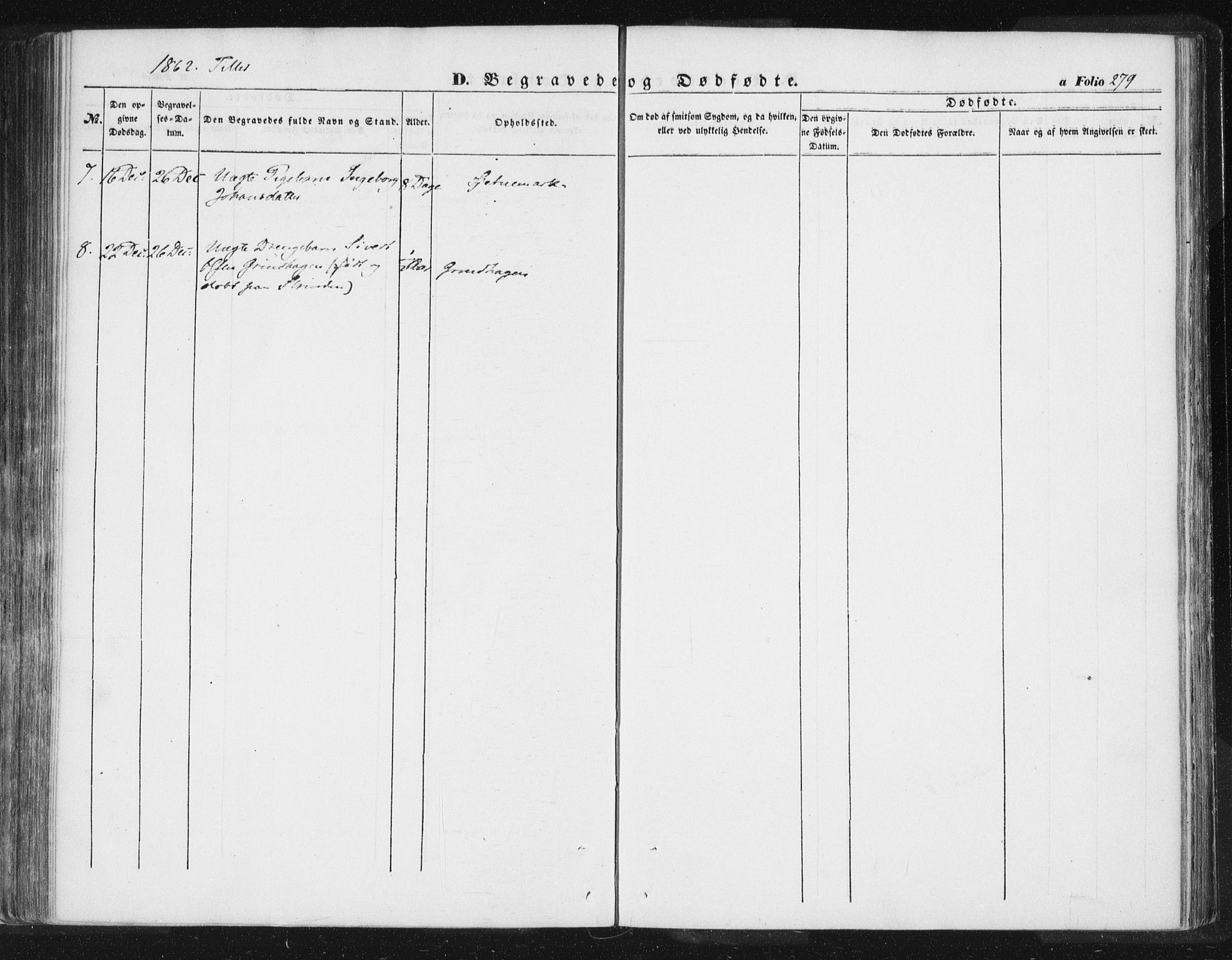 Ministerialprotokoller, klokkerbøker og fødselsregistre - Sør-Trøndelag, SAT/A-1456/618/L0441: Parish register (official) no. 618A05, 1843-1862, p. 279