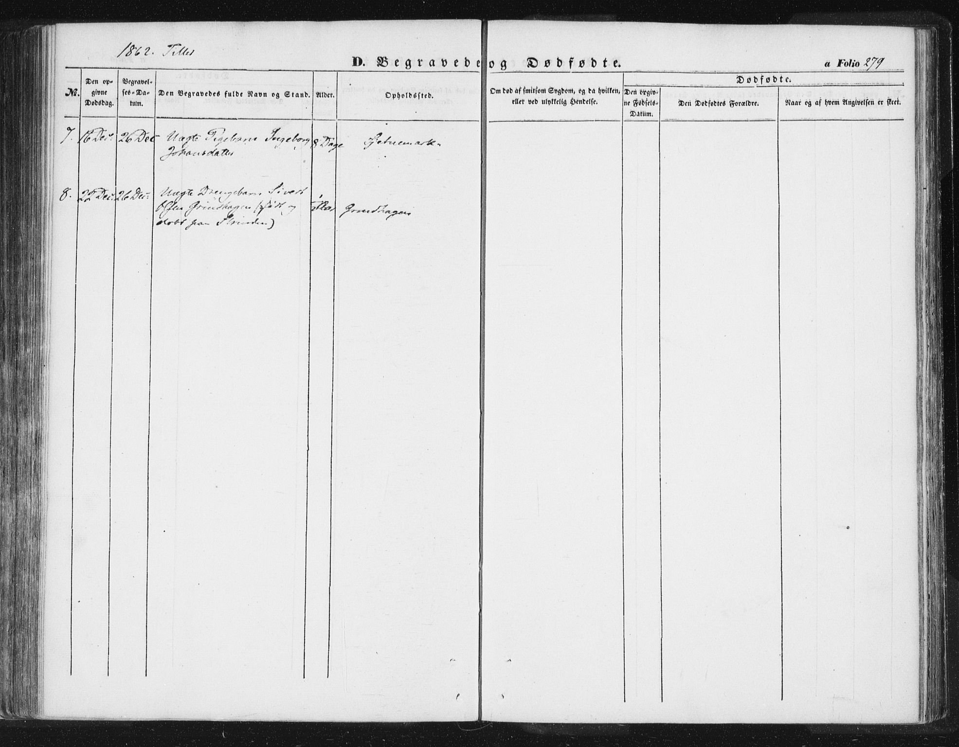 Ministerialprotokoller, klokkerbøker og fødselsregistre - Sør-Trøndelag, AV/SAT-A-1456/618/L0441: Parish register (official) no. 618A05, 1843-1862, p. 279