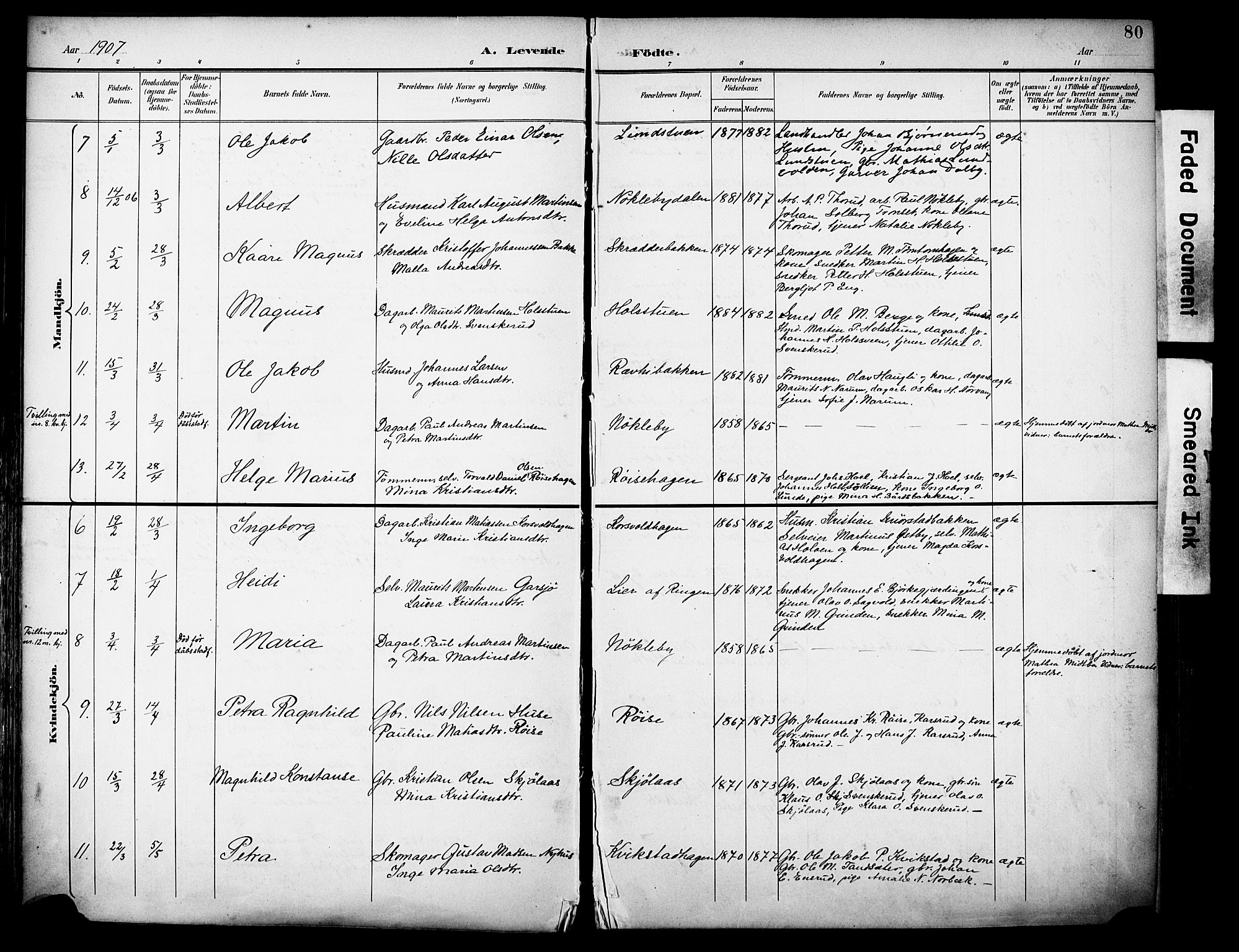 Vestre Toten prestekontor, SAH/PREST-108/H/Ha/Haa/L0013: Parish register (official) no. 13, 1895-1911, p. 80
