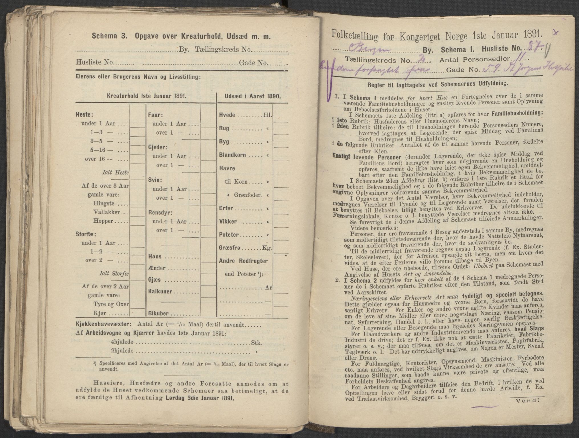 RA, 1891 Census for 1301 Bergen, 1891, p. 553