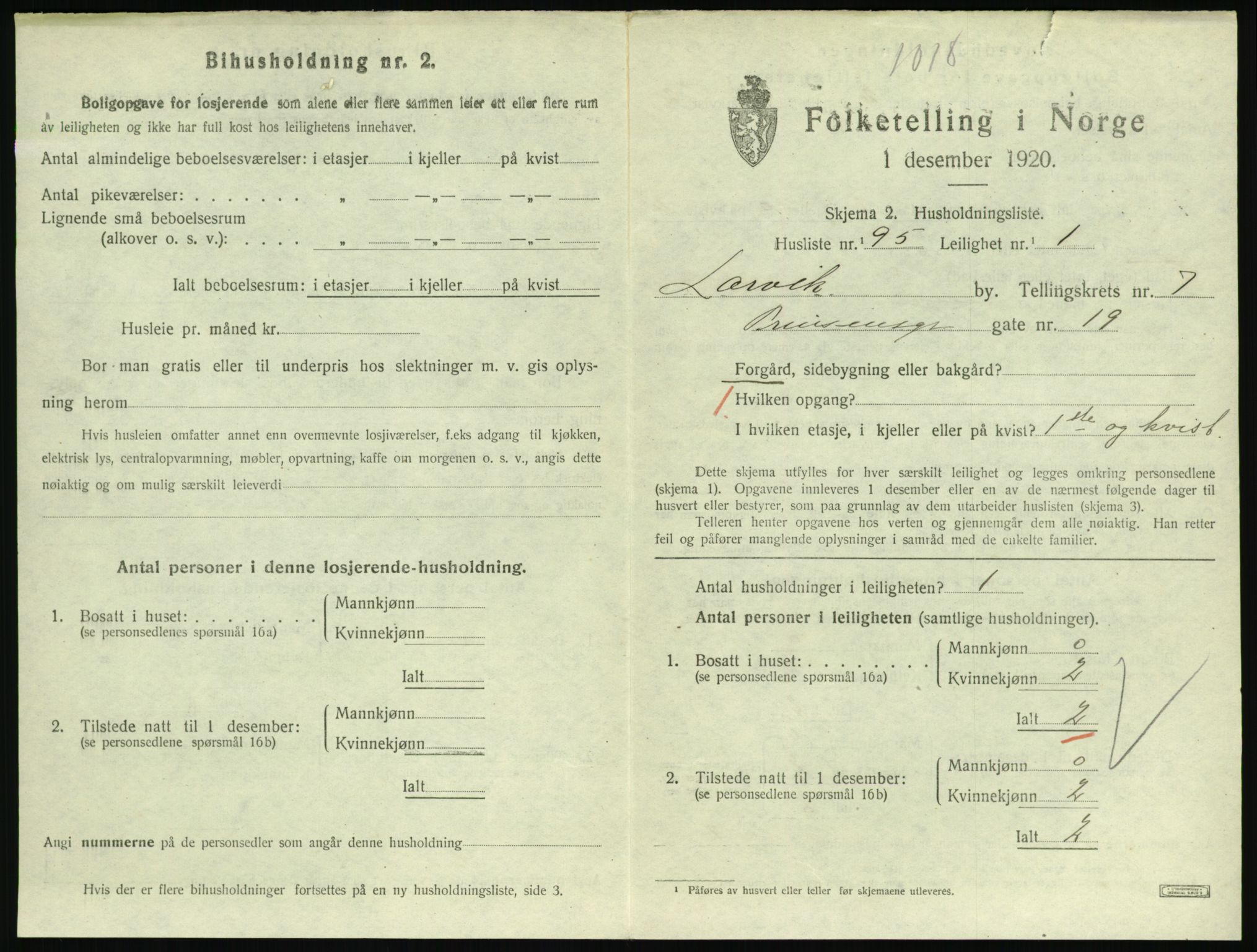 SAKO, 1920 census for Larvik, 1920, p. 6374