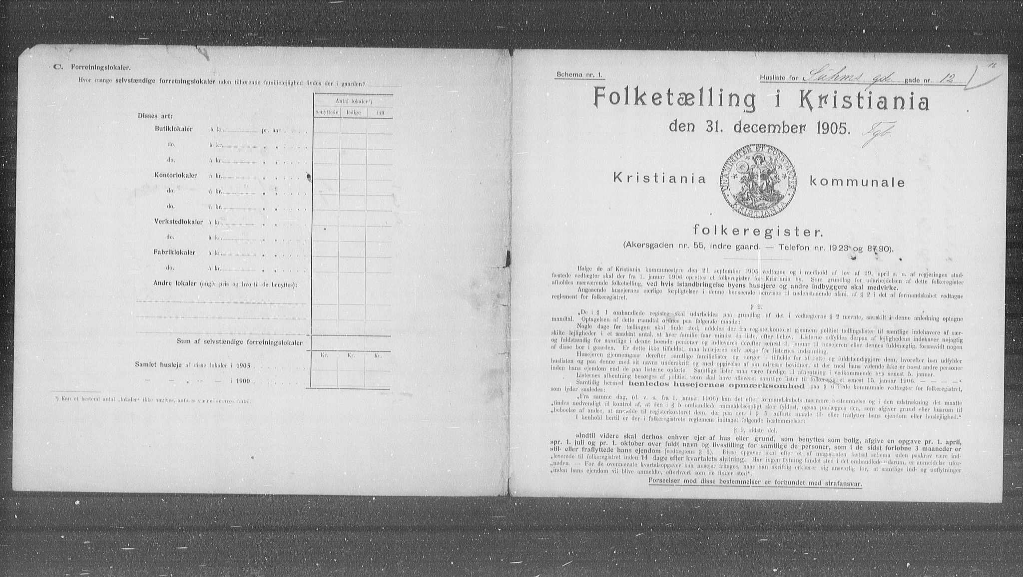 OBA, Municipal Census 1905 for Kristiania, 1905, p. 54761