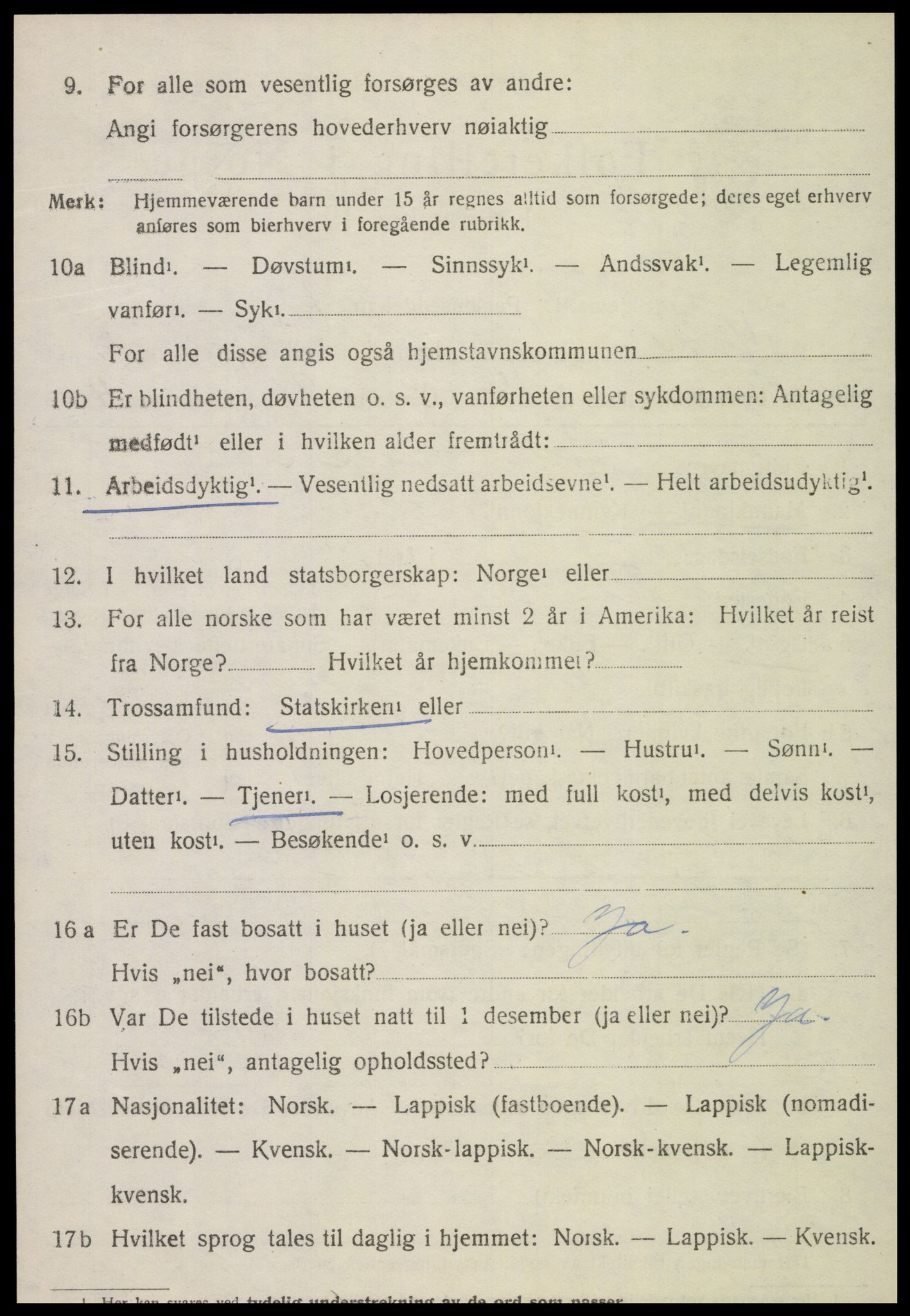 SAT, 1920 census for Stod, 1920, p. 1415