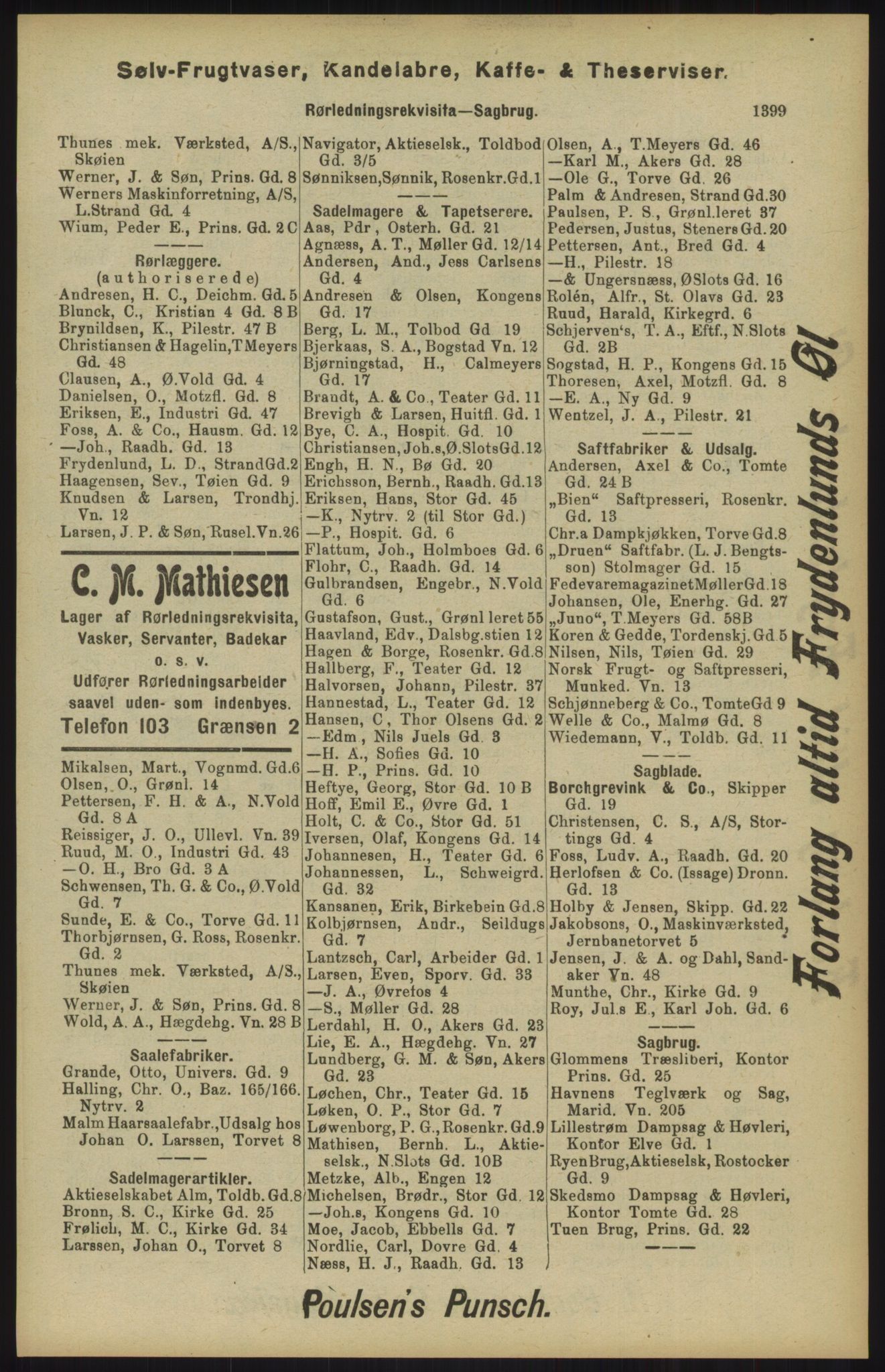Kristiania/Oslo adressebok, PUBL/-, 1904, p. 1399