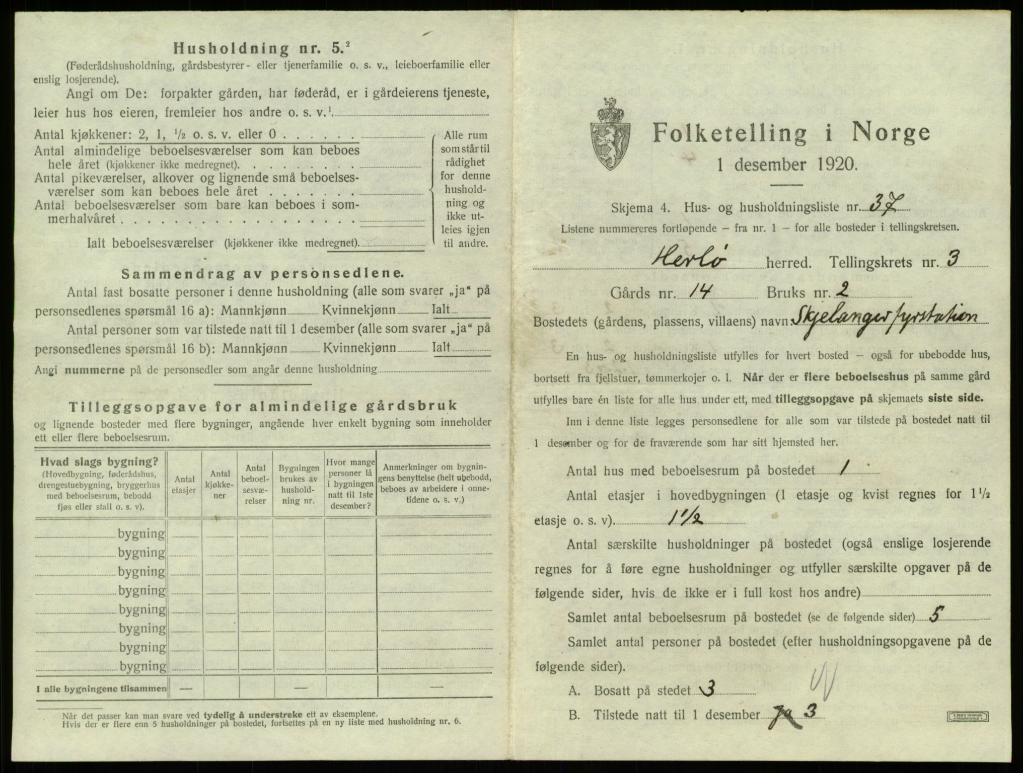 SAB, 1920 census for Herdla, 1920, p. 356