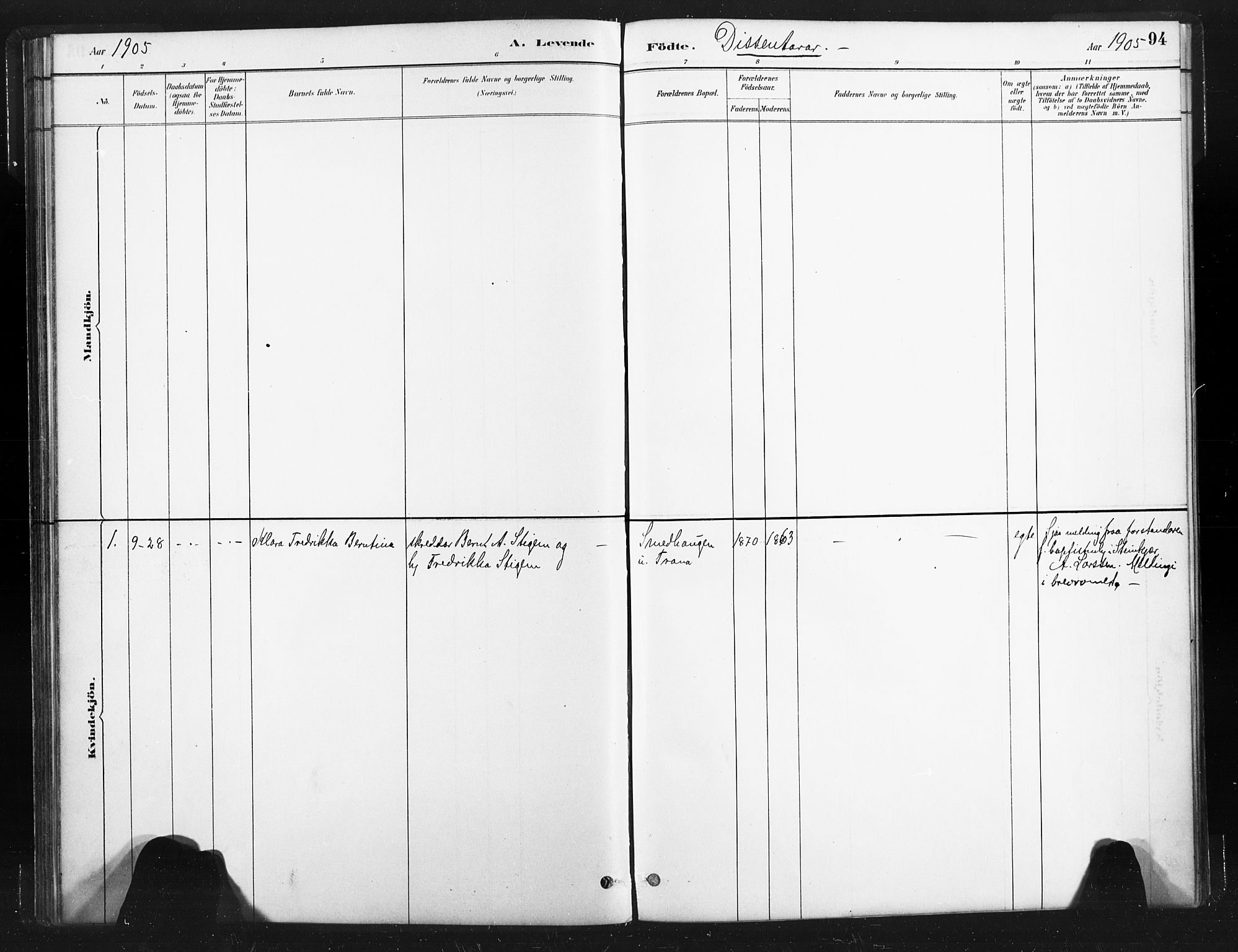 Ministerialprotokoller, klokkerbøker og fødselsregistre - Nord-Trøndelag, SAT/A-1458/736/L0361: Parish register (official) no. 736A01, 1884-1906, p. 94