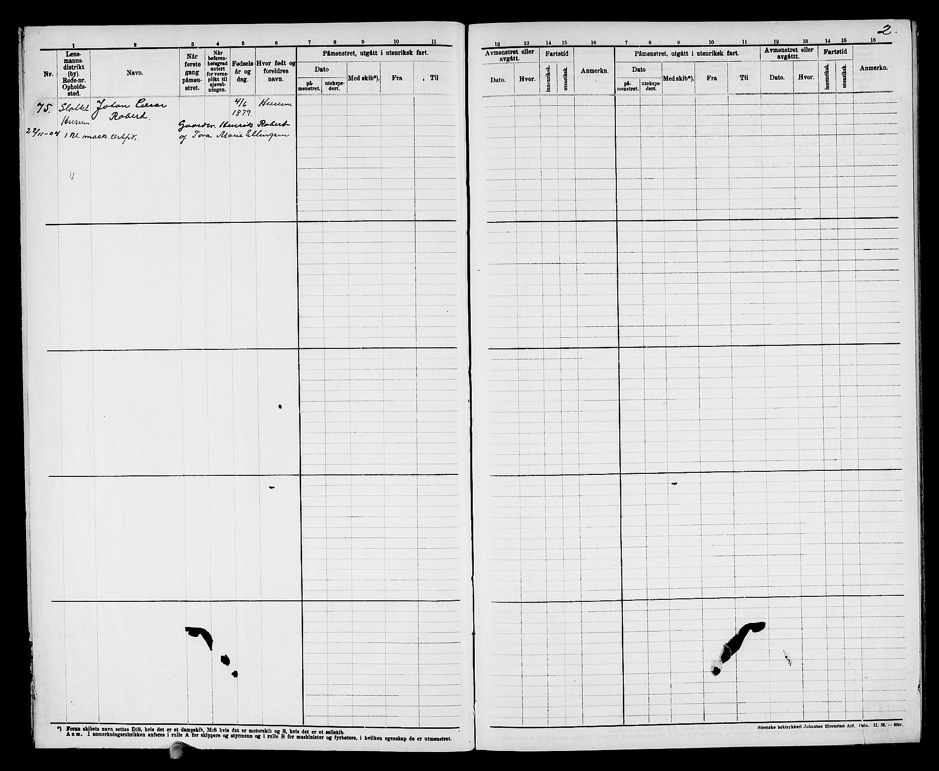 Drammen innrulleringsdistrikt, SAKO/A-781/F/Fd/L0004: Maskinist- og fyrbøterrulle, 1904-1948, p. 5