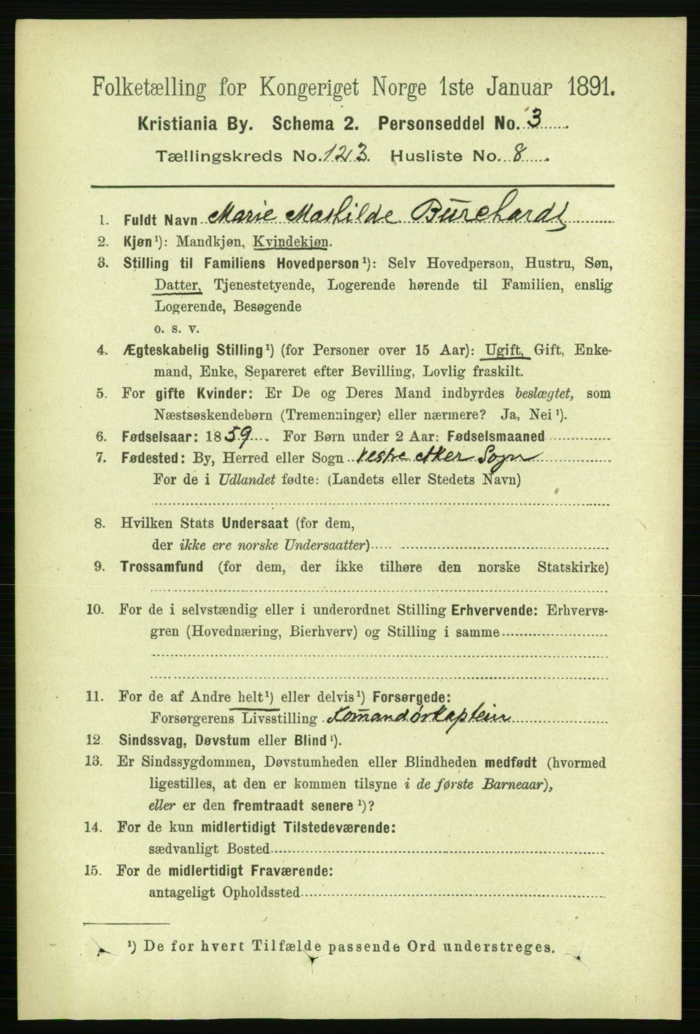 RA, 1891 census for 0301 Kristiania, 1891, p. 65189