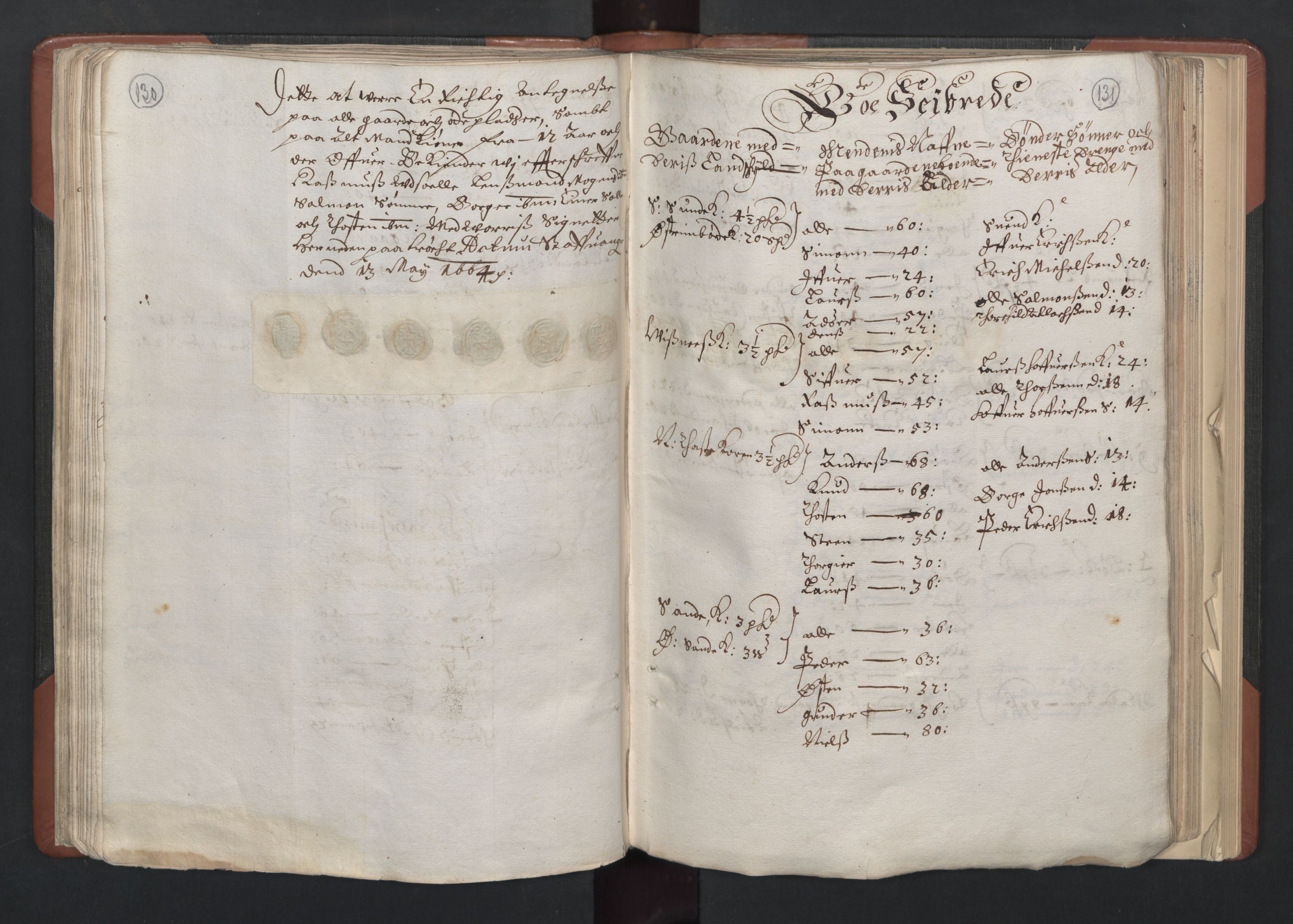 RA, Bailiff's Census 1664-1666, no. 11: Jæren and Dalane fogderi, 1664, p. 130-131