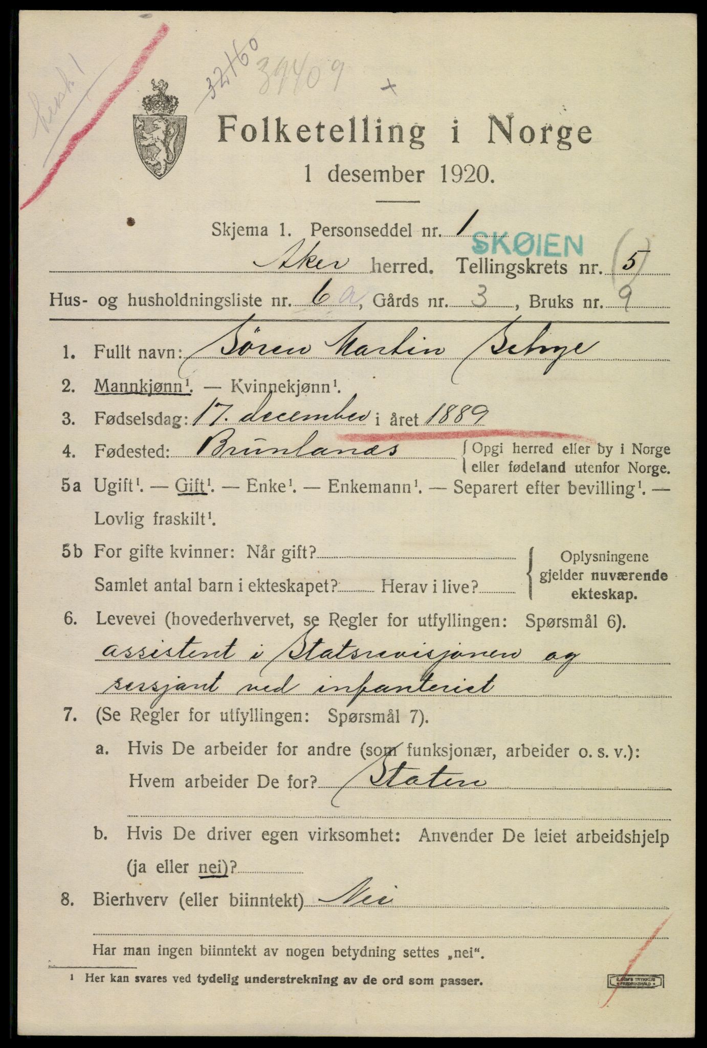 SAO, 1920 census for Aker, 1920, p. 30584