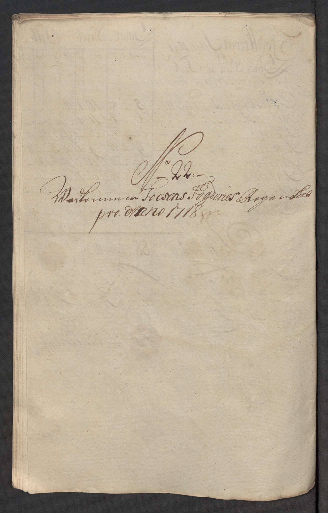 Rentekammeret inntil 1814, Reviderte regnskaper, Fogderegnskap, RA/EA-4092/R57/L3866: Fogderegnskap Fosen, 1718, p. 174