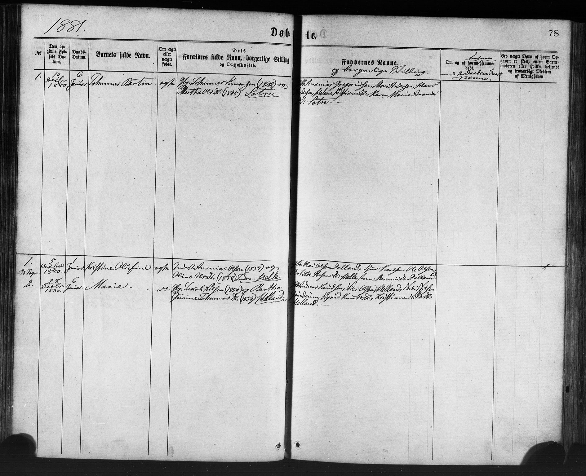 Manger sokneprestembete, SAB/A-76801/H/Haa: Parish register (official) no. A 8, 1871-1880, p. 78