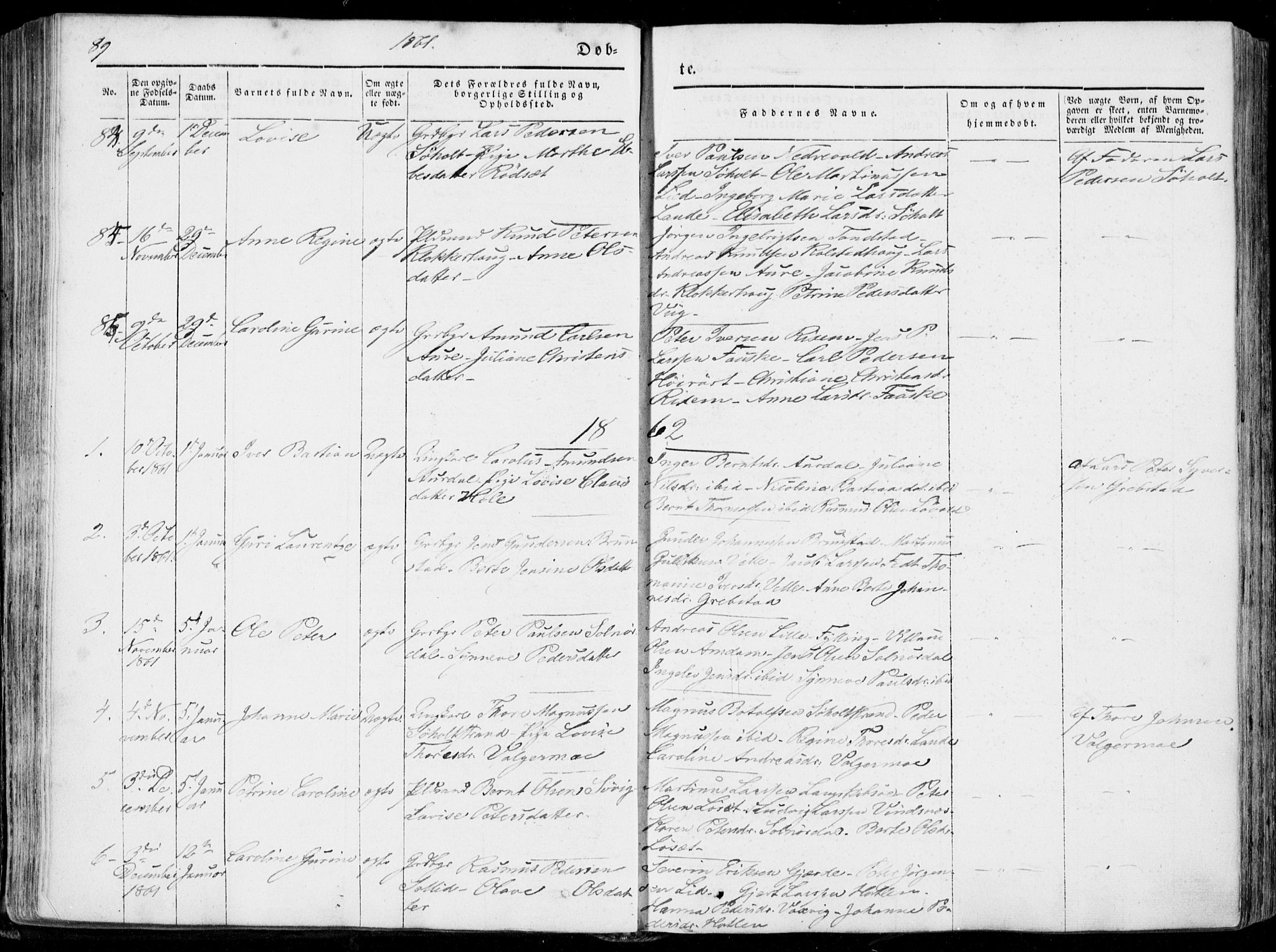 Ministerialprotokoller, klokkerbøker og fødselsregistre - Møre og Romsdal, SAT/A-1454/522/L0313: Parish register (official) no. 522A08, 1852-1862, p. 89