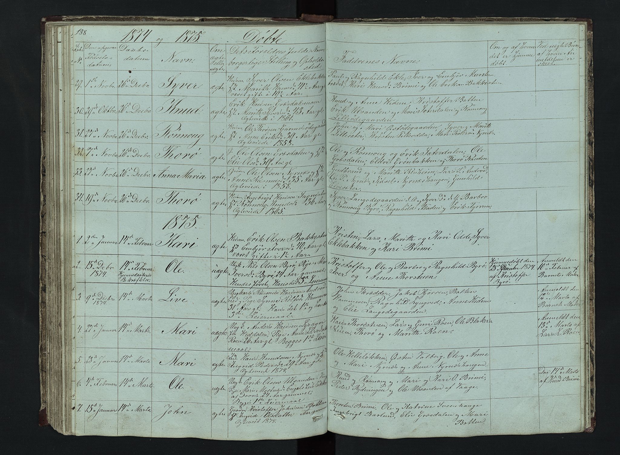 Lom prestekontor, SAH/PREST-070/L/L0014: Parish register (copy) no. 14, 1845-1876, p. 188-189