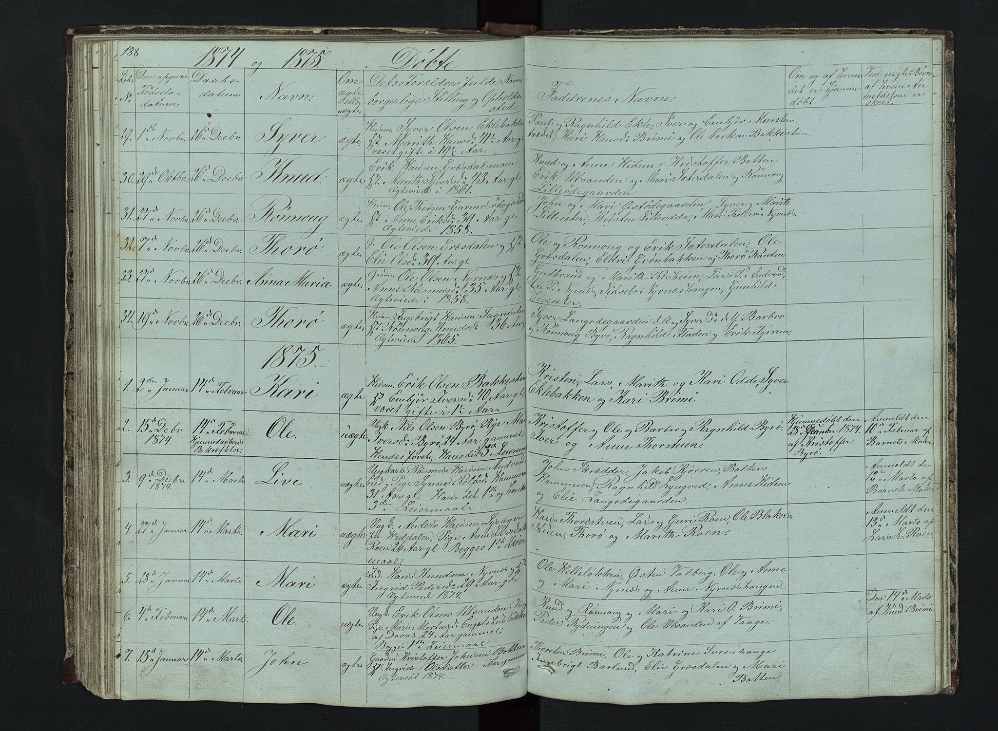 Lom prestekontor, AV/SAH-PREST-070/L/L0014: Parish register (copy) no. 14, 1845-1876, p. 188-189