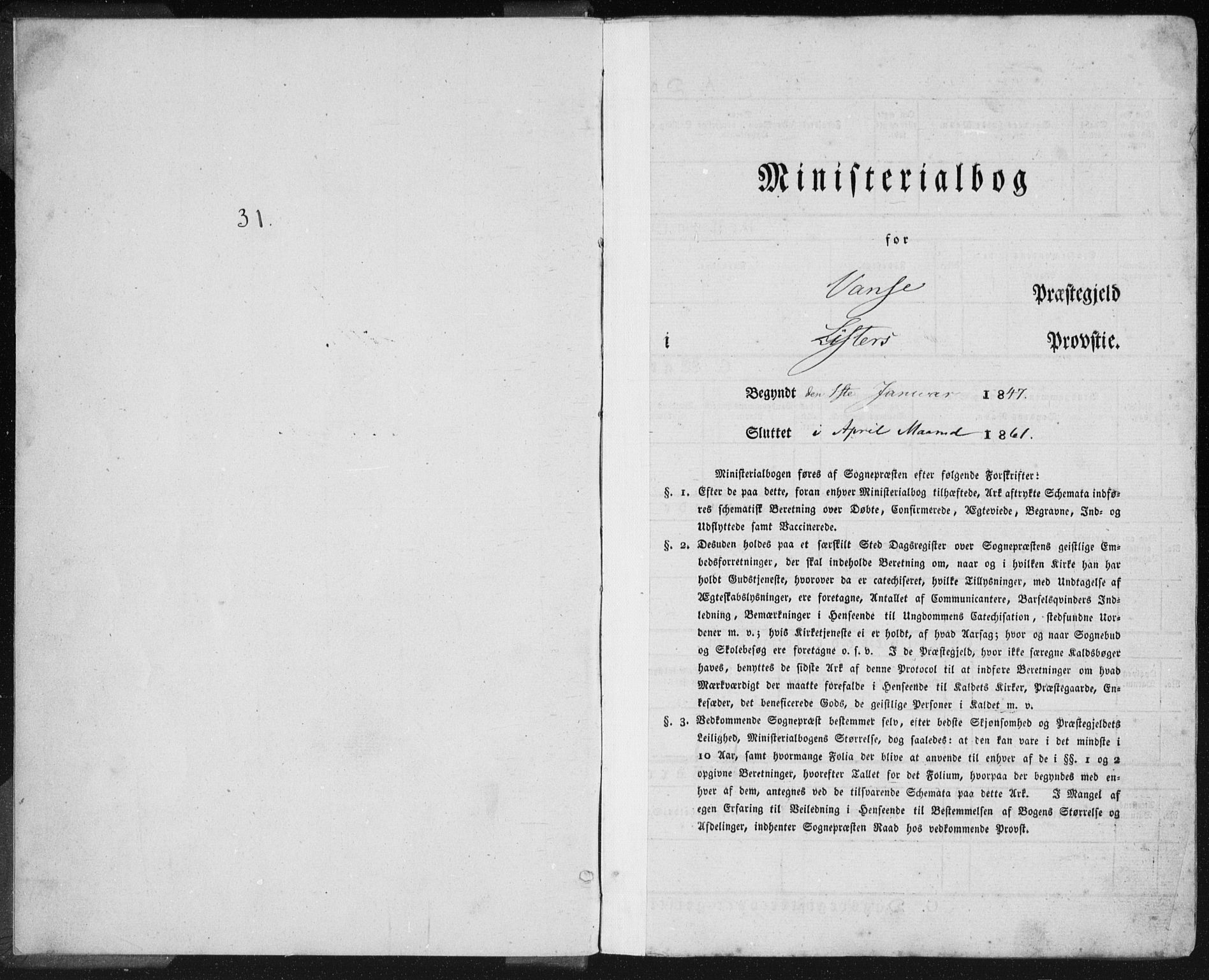 Lista sokneprestkontor, SAK/1111-0027/F/Fa/L0010: Parish register (official) no. A 10, 1846-1861