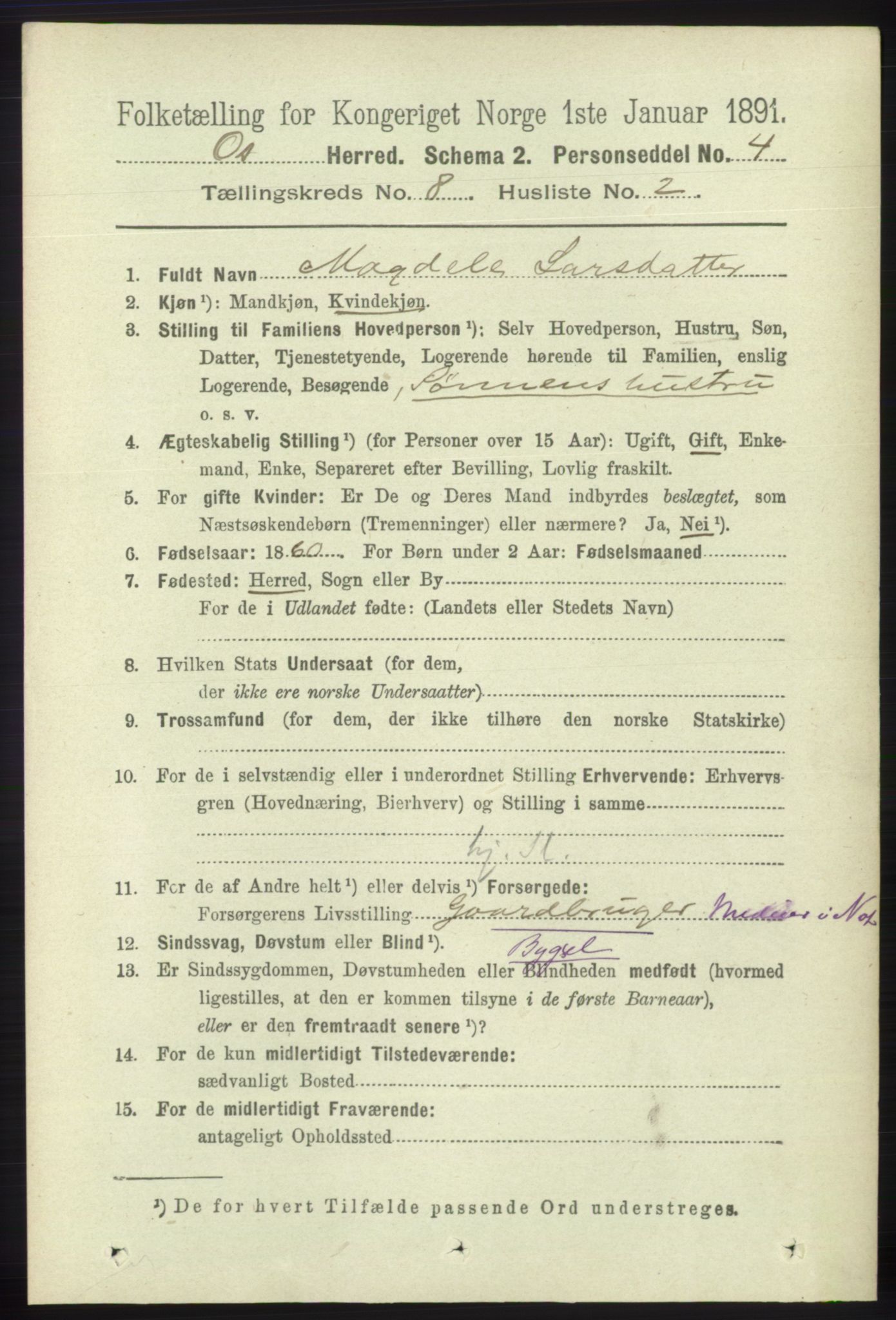 RA, 1891 census for 1243 Os, 1891, p. 1844