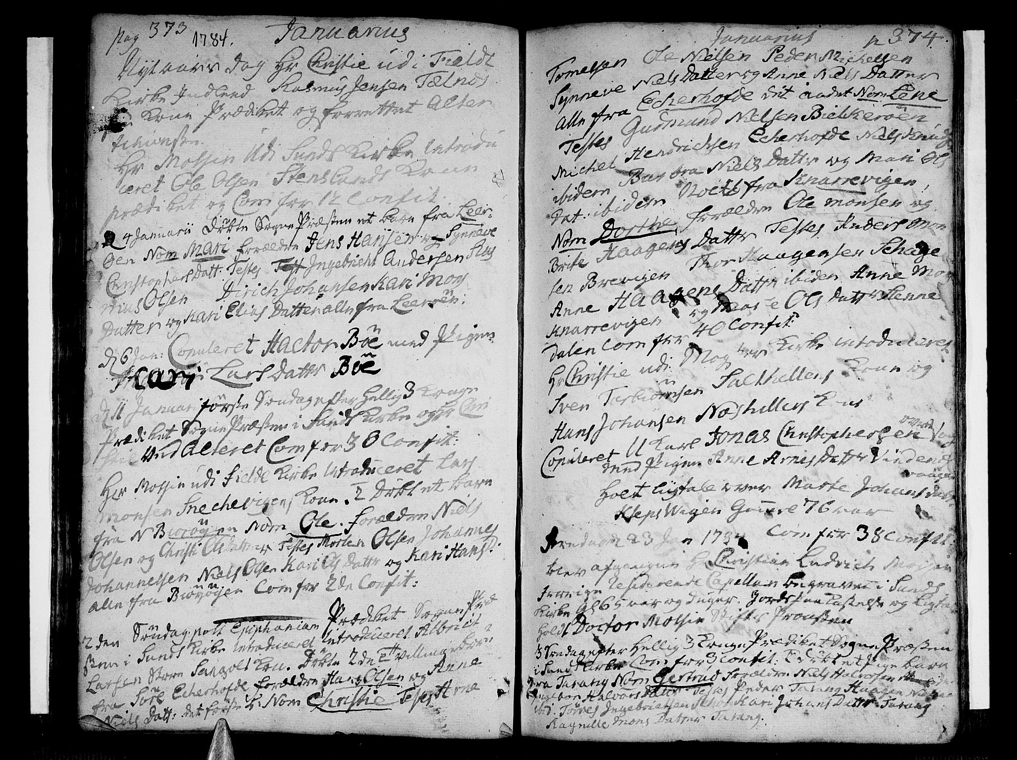 Sund sokneprestembete, AV/SAB-A-99930: Parish register (official) no. A 5, 1770-1795, p. 373-374