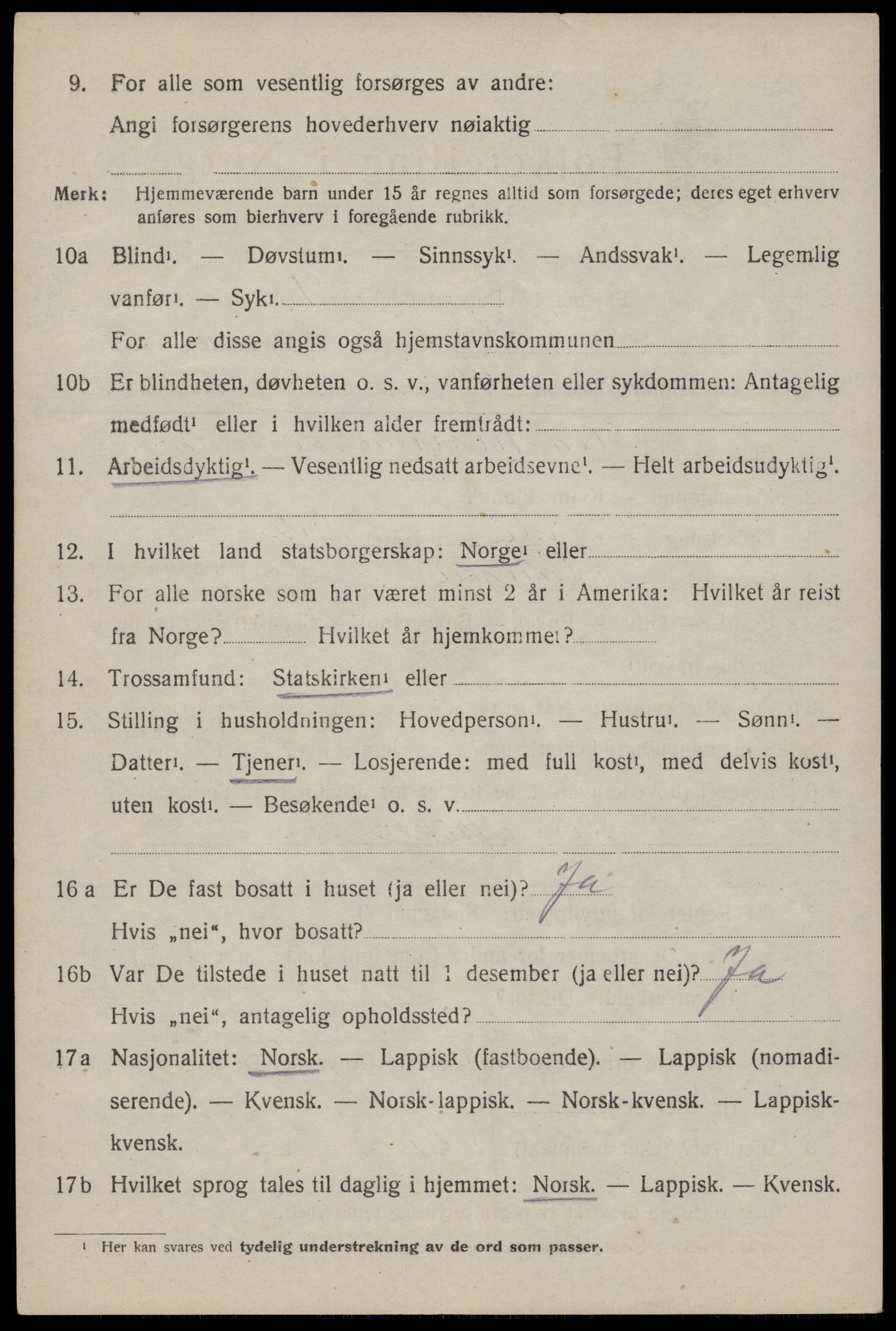 SAT, 1920 census for Værøy, 1920, p. 3644