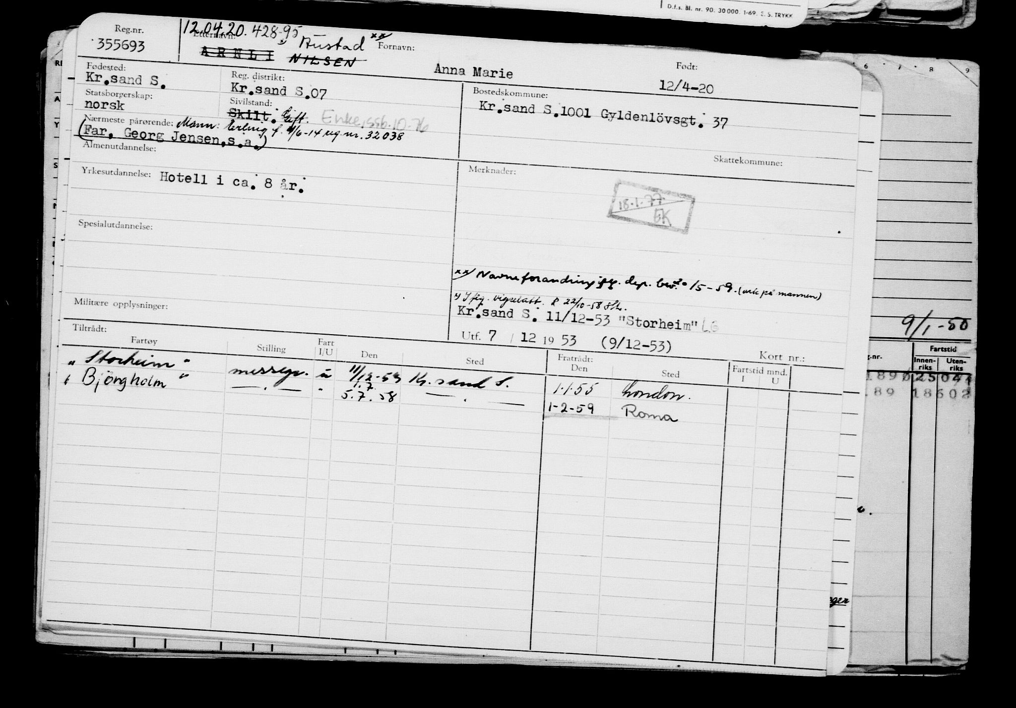 Direktoratet for sjømenn, AV/RA-S-3545/G/Gb/L0179: Hovedkort, 1920, p. 343