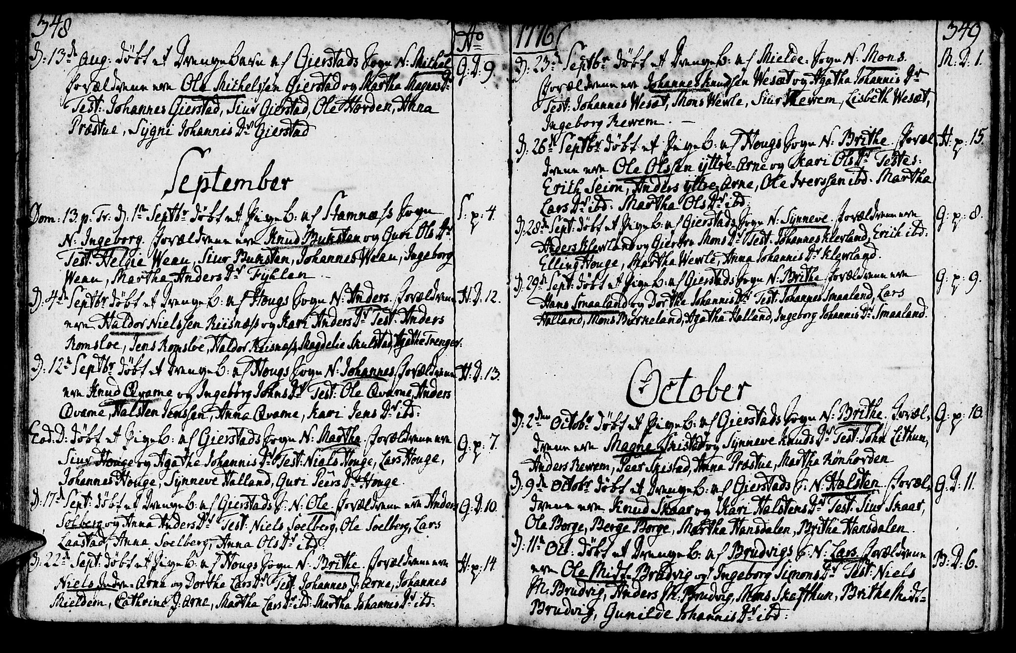 Haus sokneprestembete, AV/SAB-A-75601/H/Haa: Parish register (official) no. A 9, 1767-1781, p. 348-349