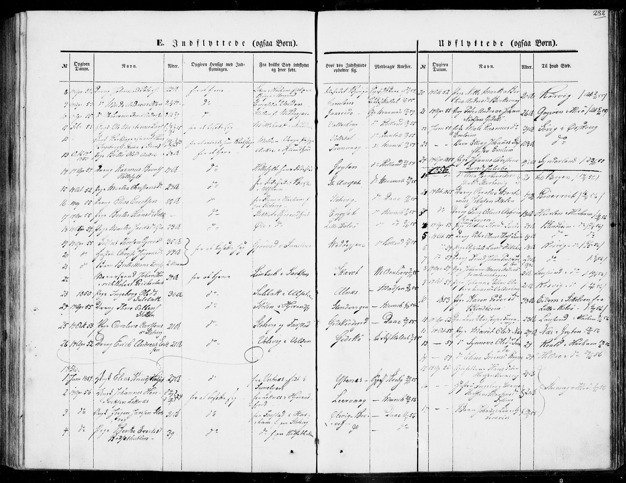 Ministerialprotokoller, klokkerbøker og fødselsregistre - Møre og Romsdal, AV/SAT-A-1454/528/L0397: Parish register (official) no. 528A08, 1848-1858, p. 282