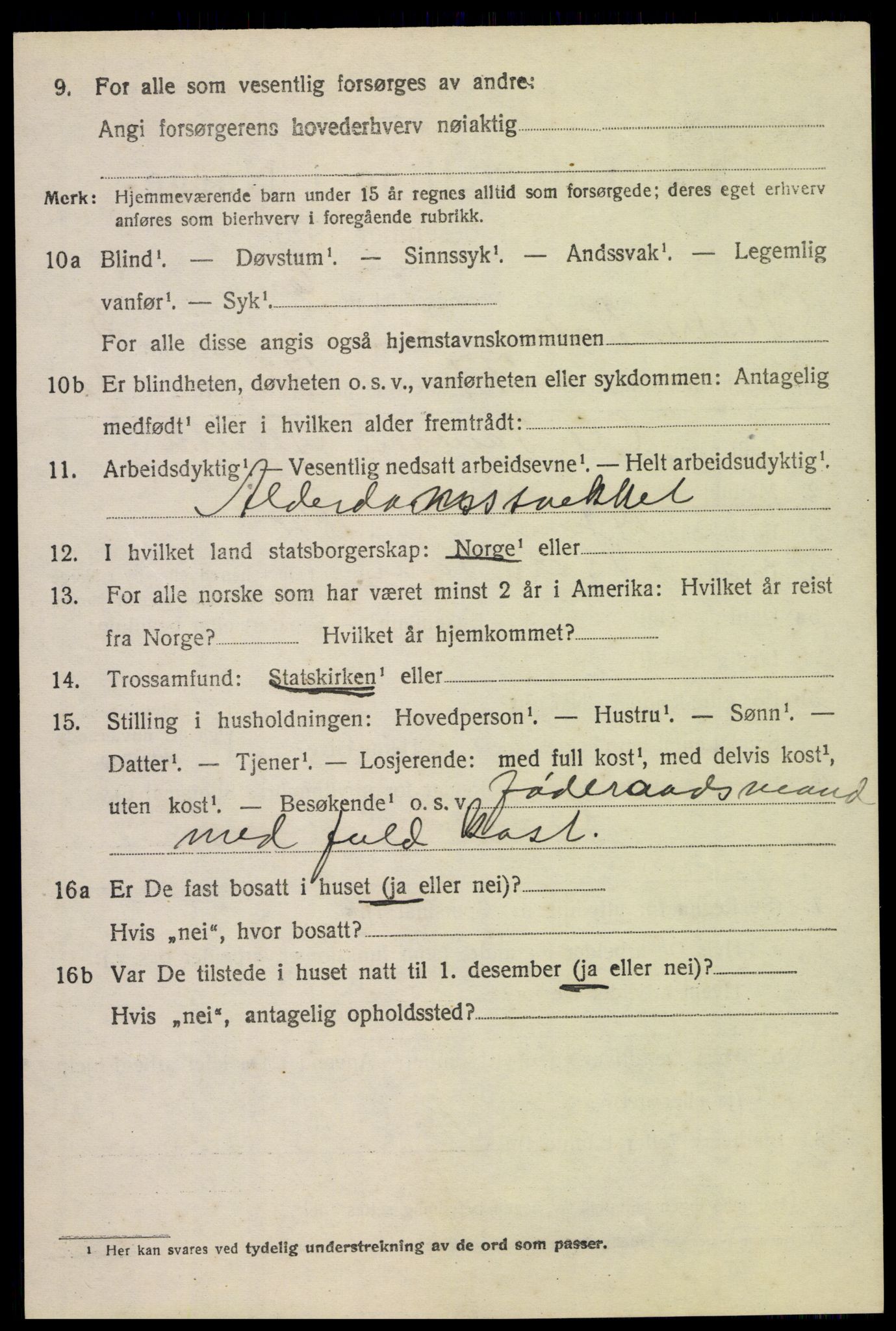 SAH, 1920 census for Vestre Toten, 1920, p. 8181