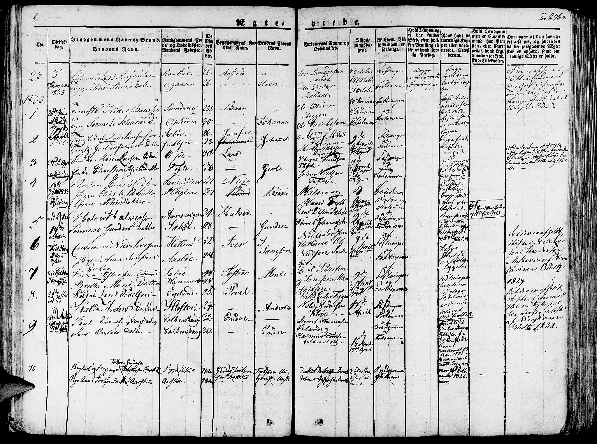 Fjelberg sokneprestembete, SAB/A-75201/H/Haa: Parish register (official) no. A 5, 1822-1834, p. 296