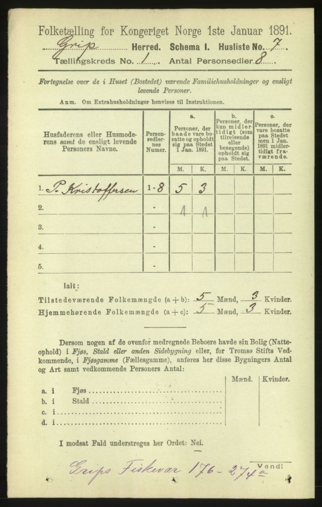 RA, 1891 census for 1556 Frei, 1891, p. 1631