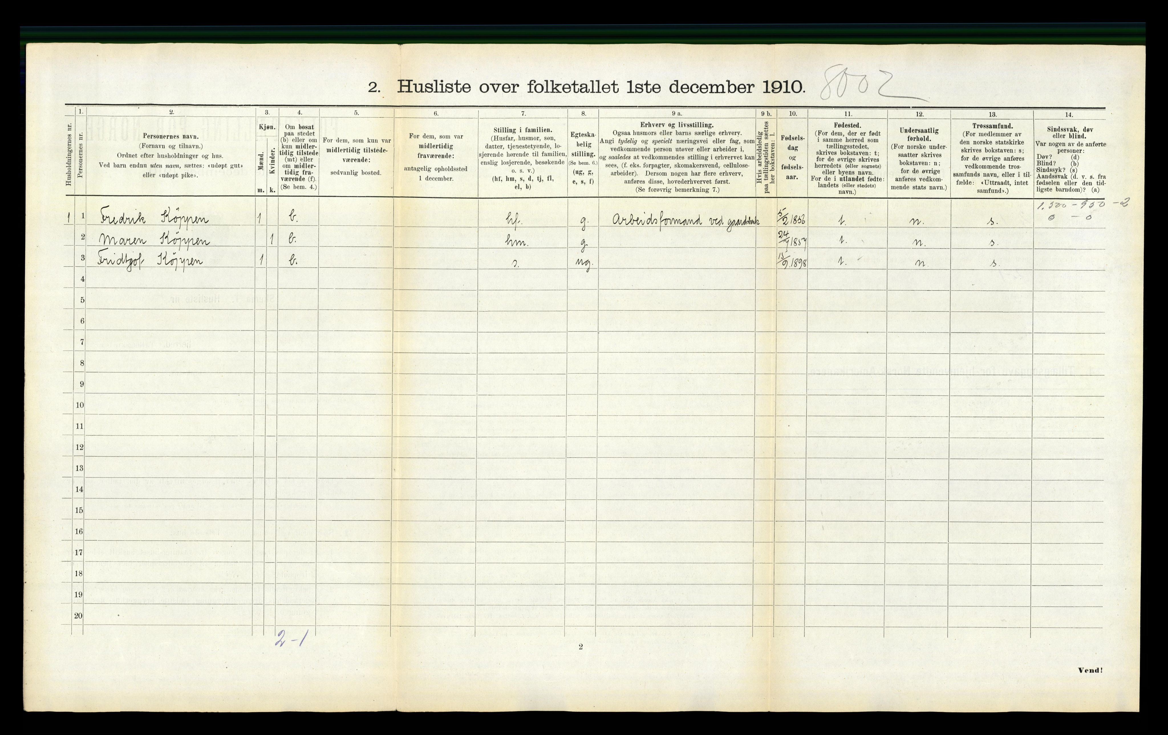 RA, 1910 census for Mosvik, 1910, p. 243