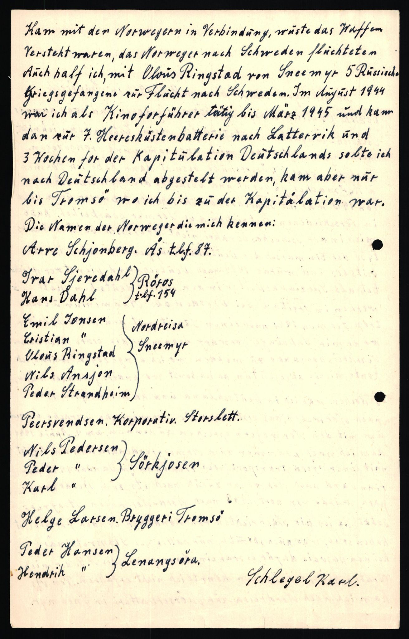 Forsvaret, Forsvarets overkommando II, AV/RA-RAFA-3915/D/Db/L0029: CI Questionaires. Tyske okkupasjonsstyrker i Norge. Tyskere., 1945-1946, p. 250