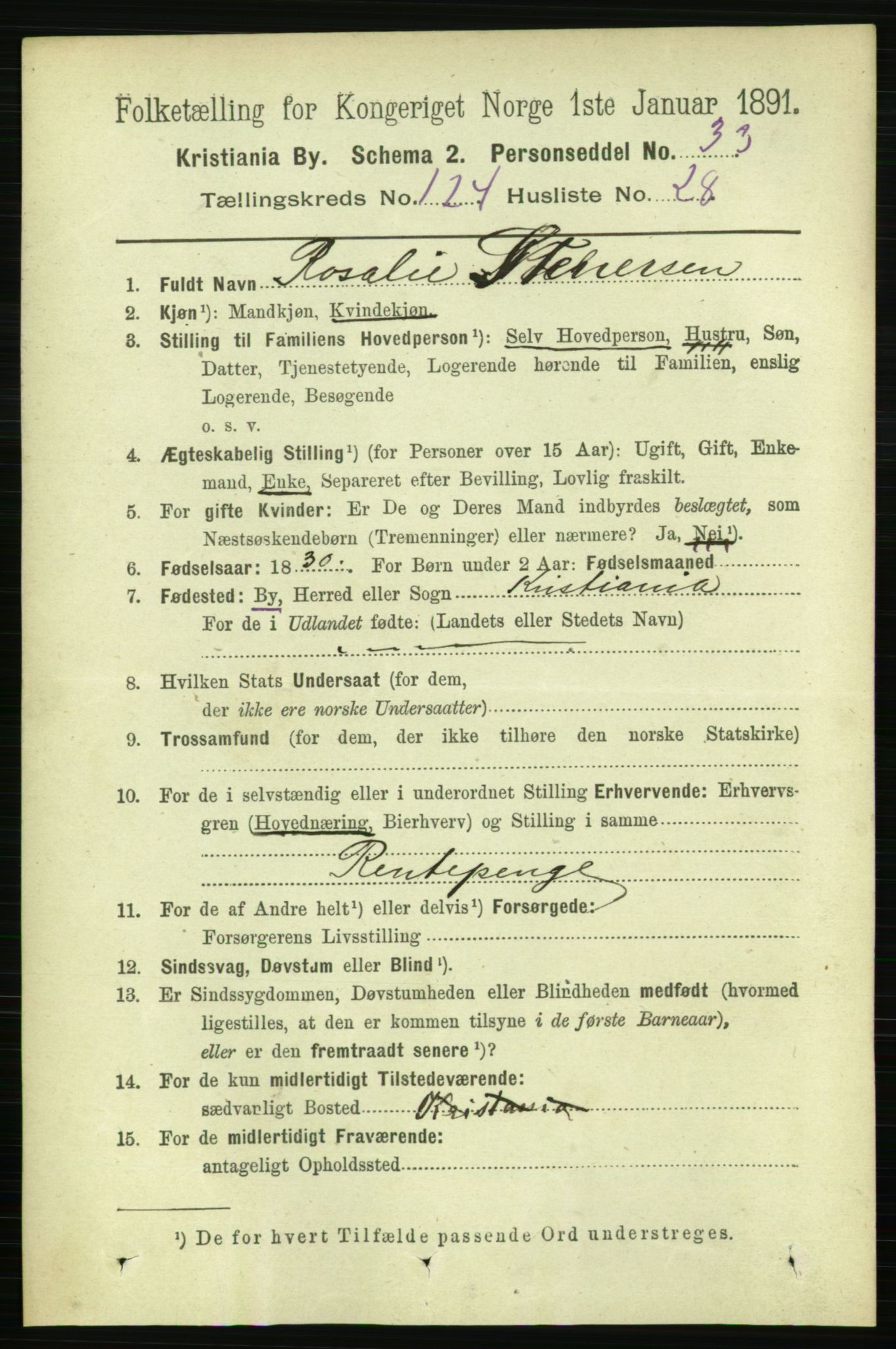 RA, 1891 census for 0301 Kristiania, 1891, p. 66066