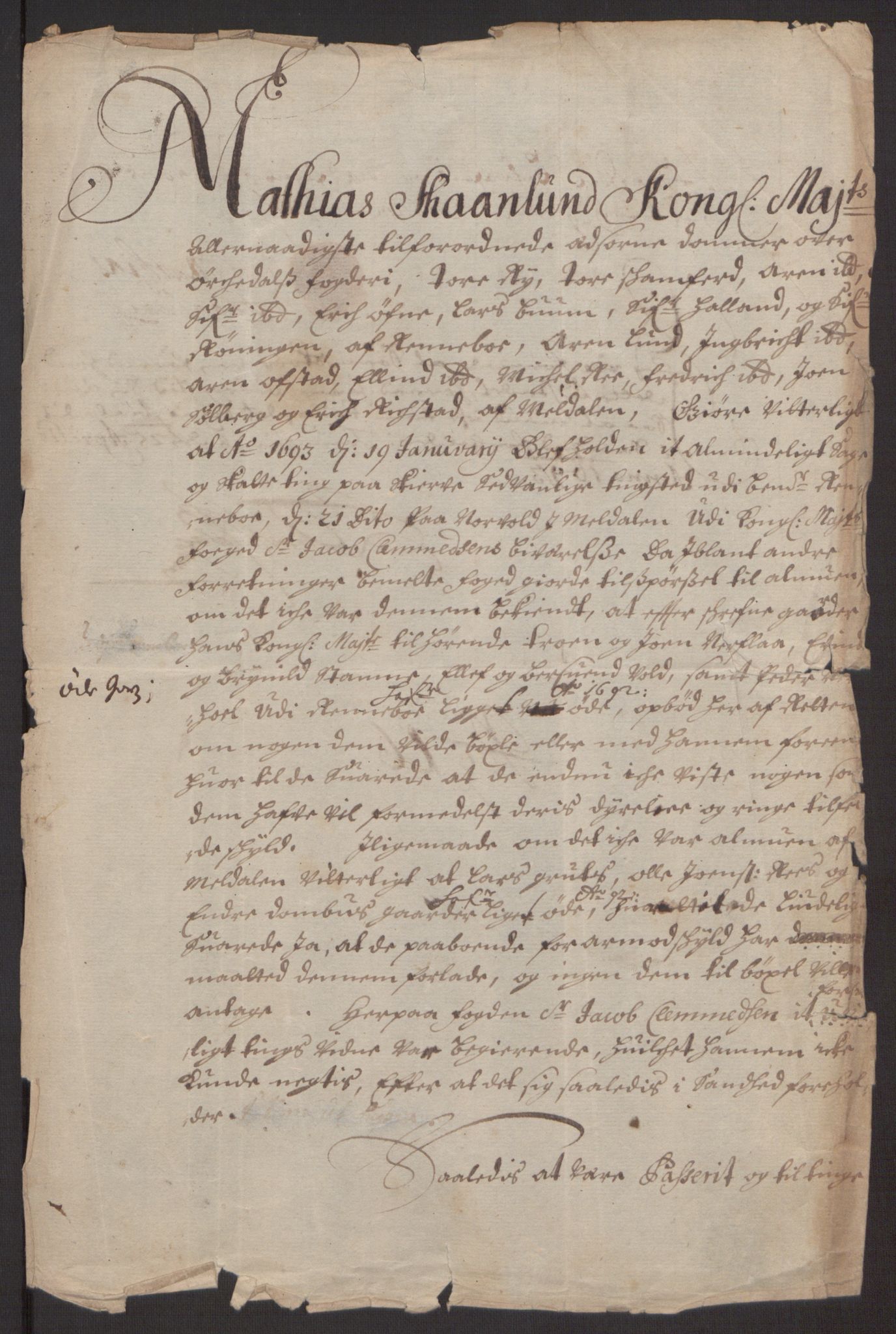 Rentekammeret inntil 1814, Reviderte regnskaper, Fogderegnskap, AV/RA-EA-4092/R58/L3937: Fogderegnskap Orkdal, 1691-1692, p. 400