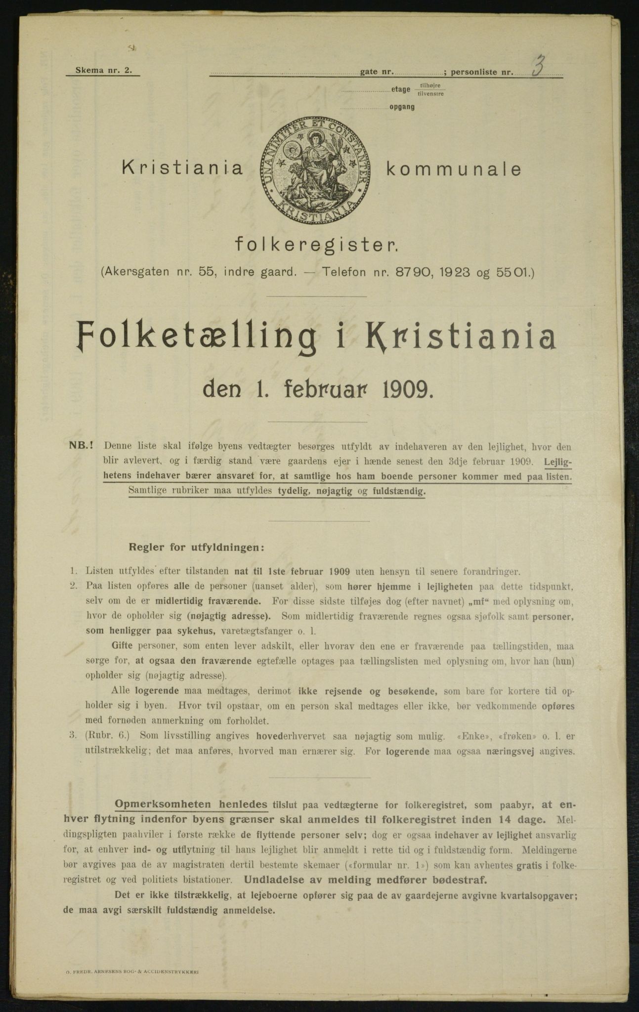 OBA, Municipal Census 1909 for Kristiania, 1909, p. 15912